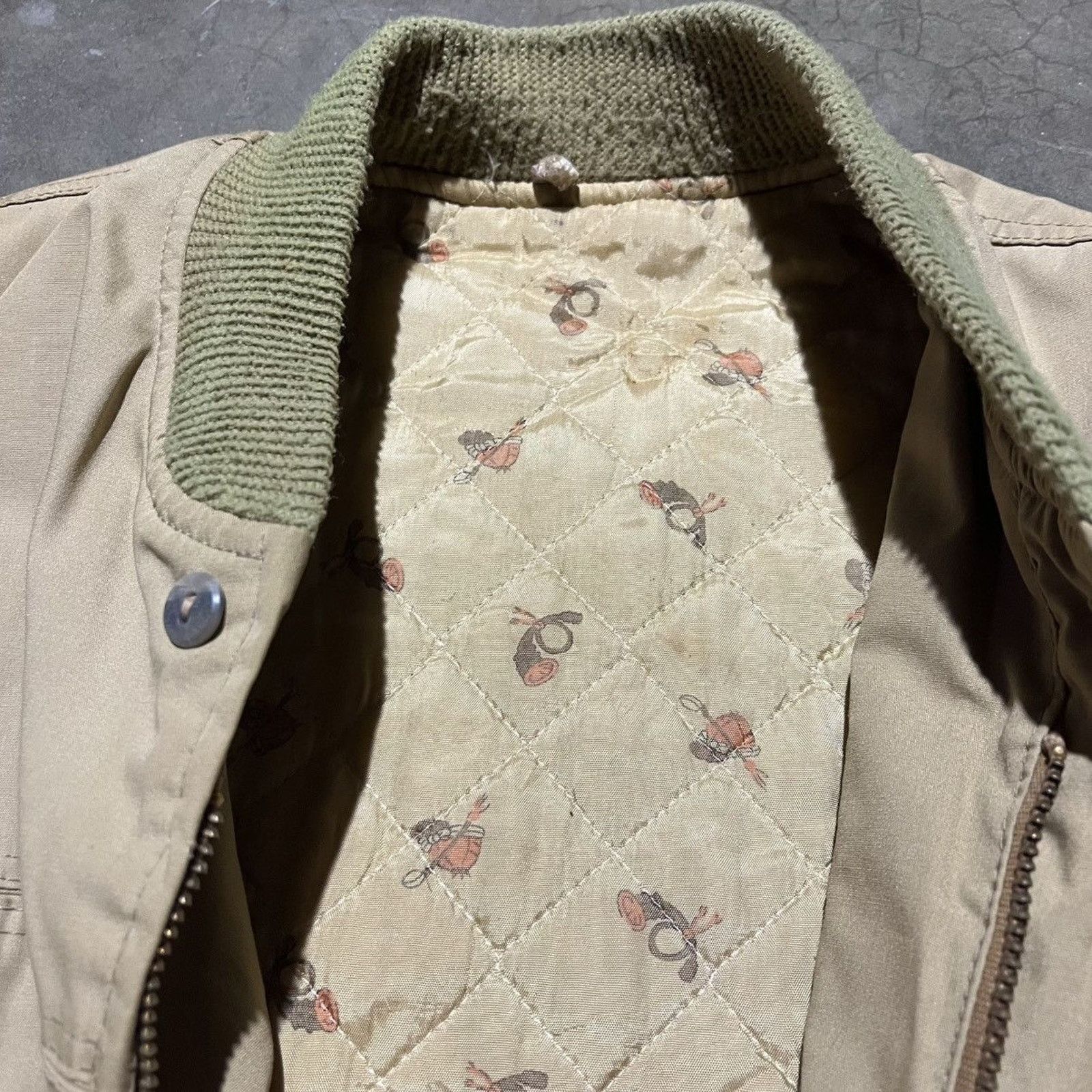 Vintage Vintage 60s Beige Boxy Lined Bomber Jacket Size US L / EU 52-54 / 3 - 4 Thumbnail