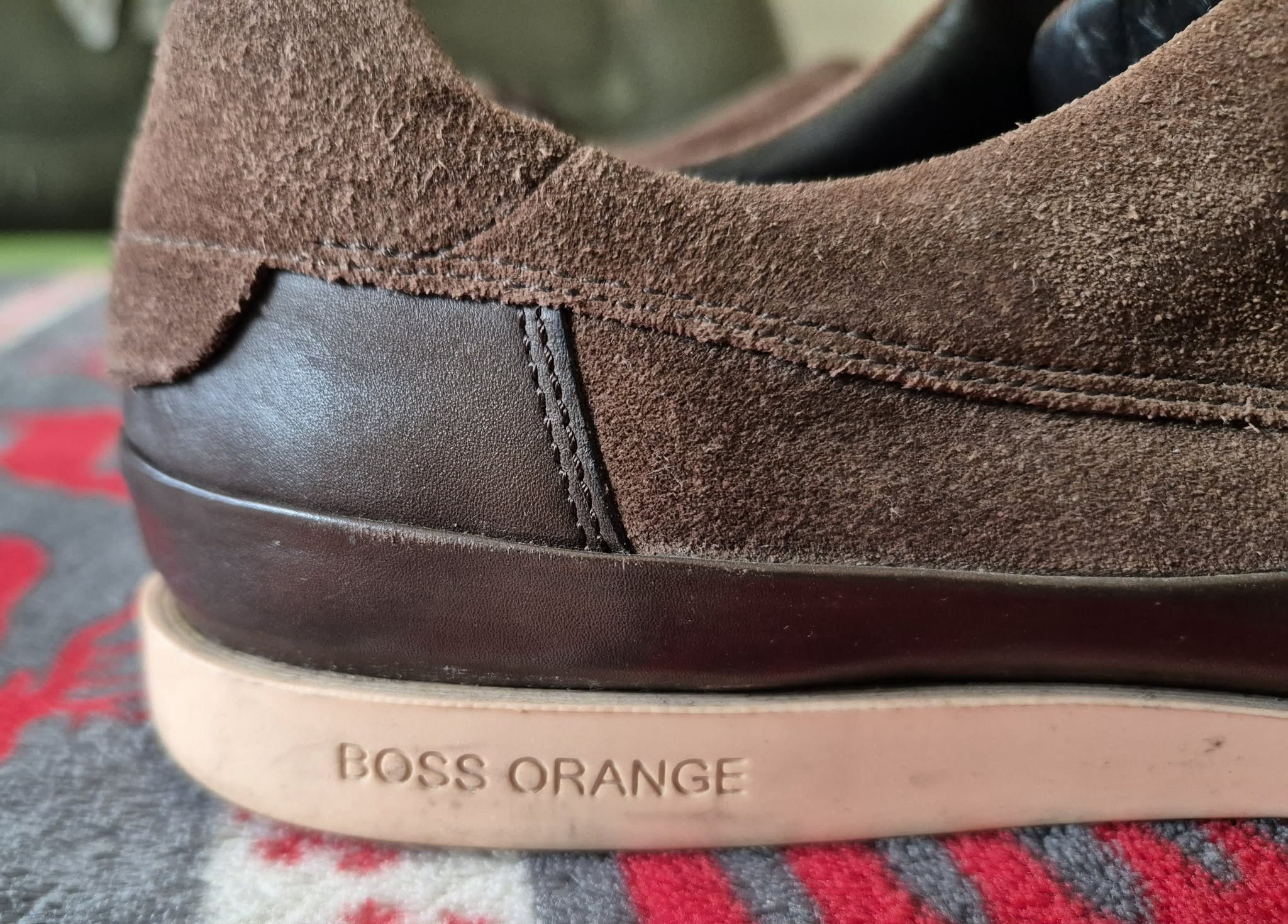 Hugo Boss Hugo Boss Orange Casual Brown Suede Leather Shoes size EU 44 Size US 11 / EU 44 - 3 Thumbnail