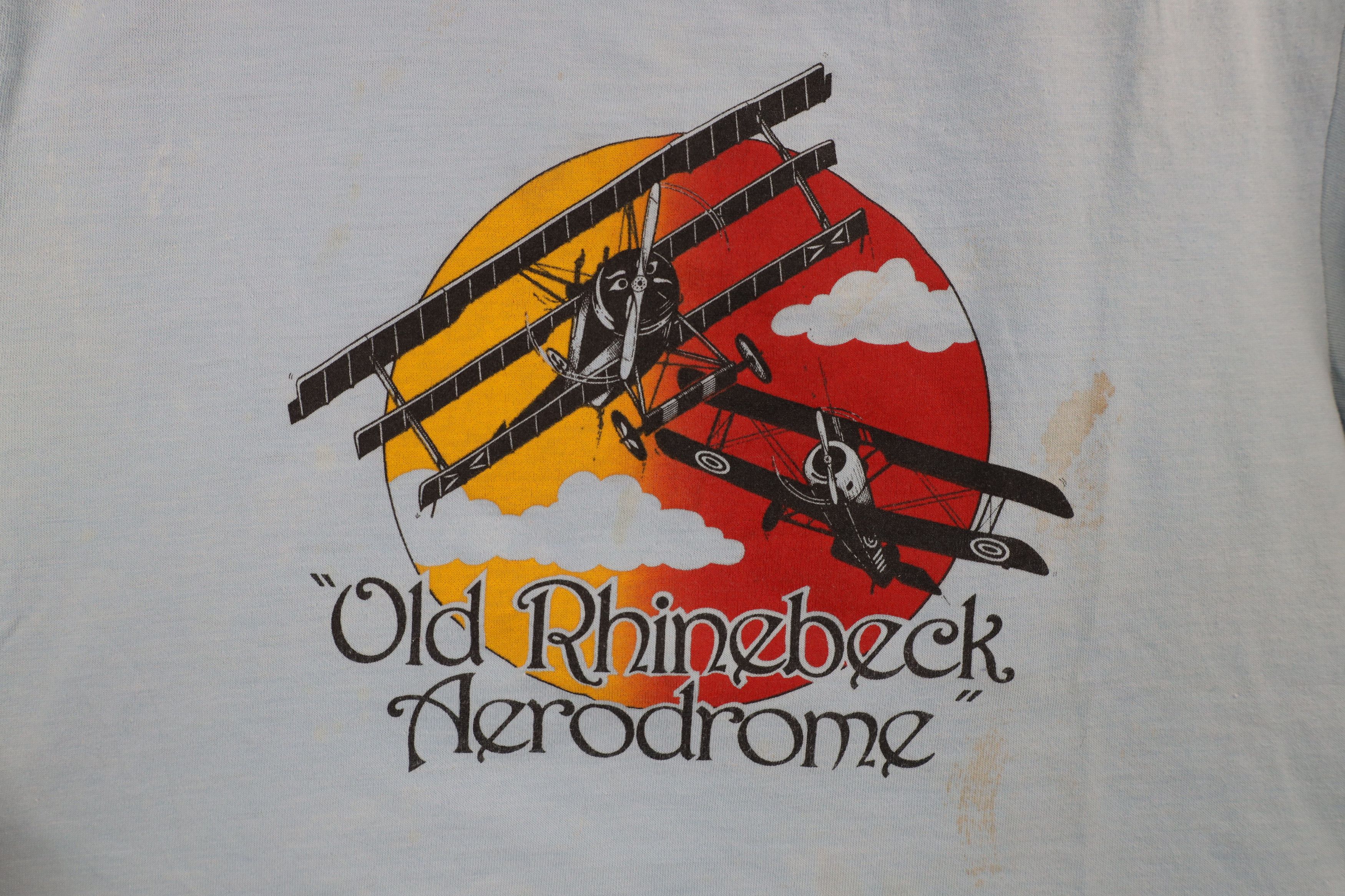 Vintage Vintage 80s Old Rhinebeck Aerodrome Airplane Museum T-Shirt Size US L / EU 52-54 / 3 - 4 Thumbnail