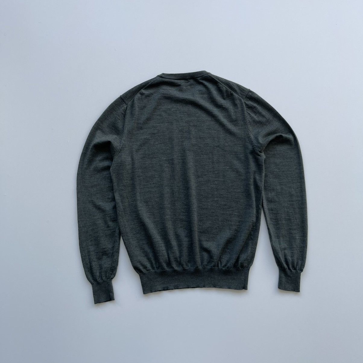 Suitsupply SuitSupply Merino Wool Crew Neck Jumper Sweater Green Size US L / EU 52-54 / 3 - 3 Thumbnail