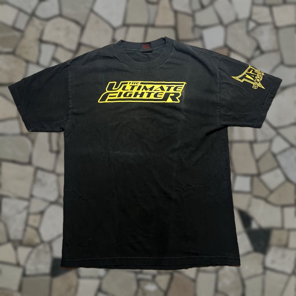 VINTAGE Tapout UFC Ultimate fighter Team Rashad L T-Shirt Mens Short Sleeve Crew Neck Black Cotton Double-Sided Sports Grunge Skull