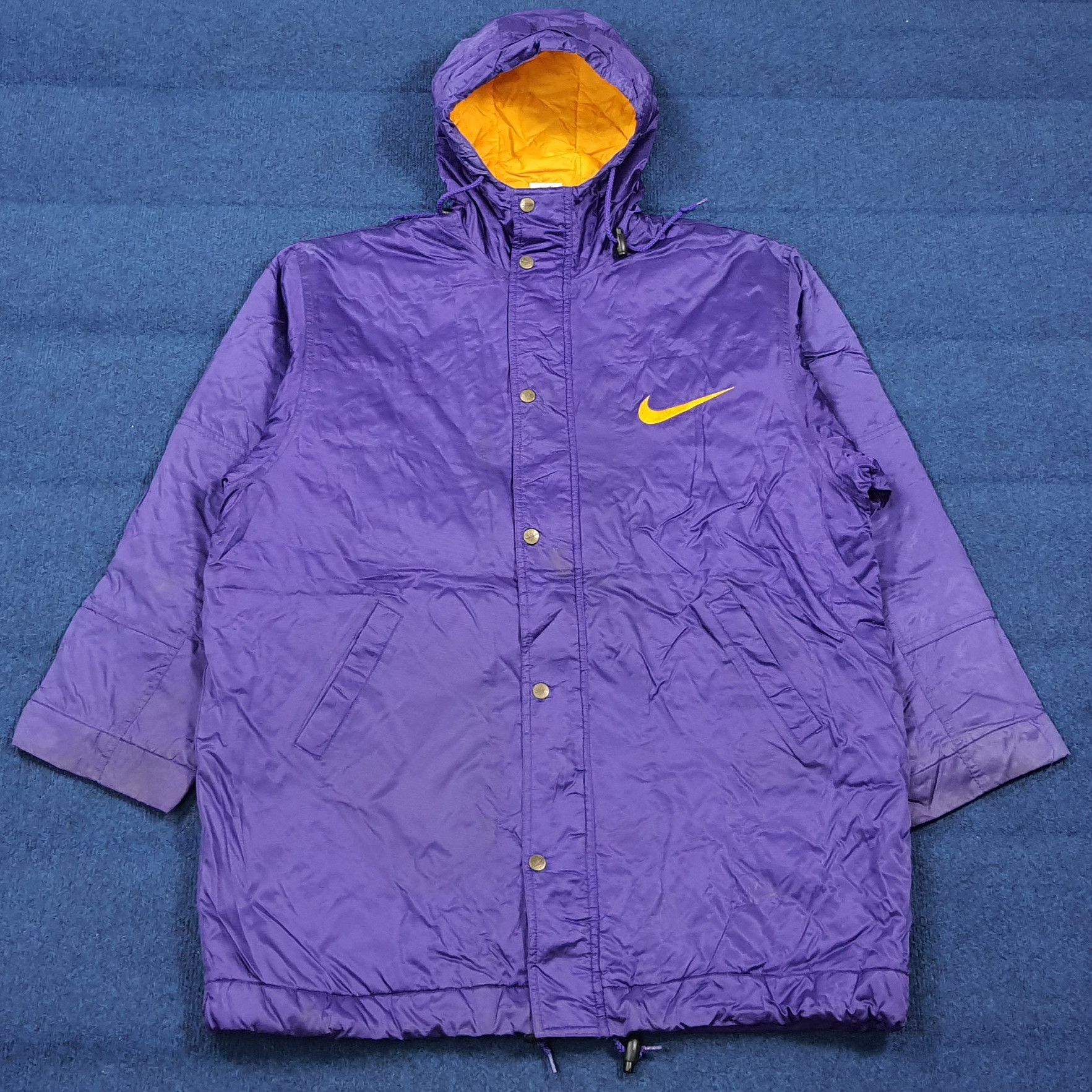 Vintage 90s Nike Big Swoosh Parka Jacket For Kids C289N4