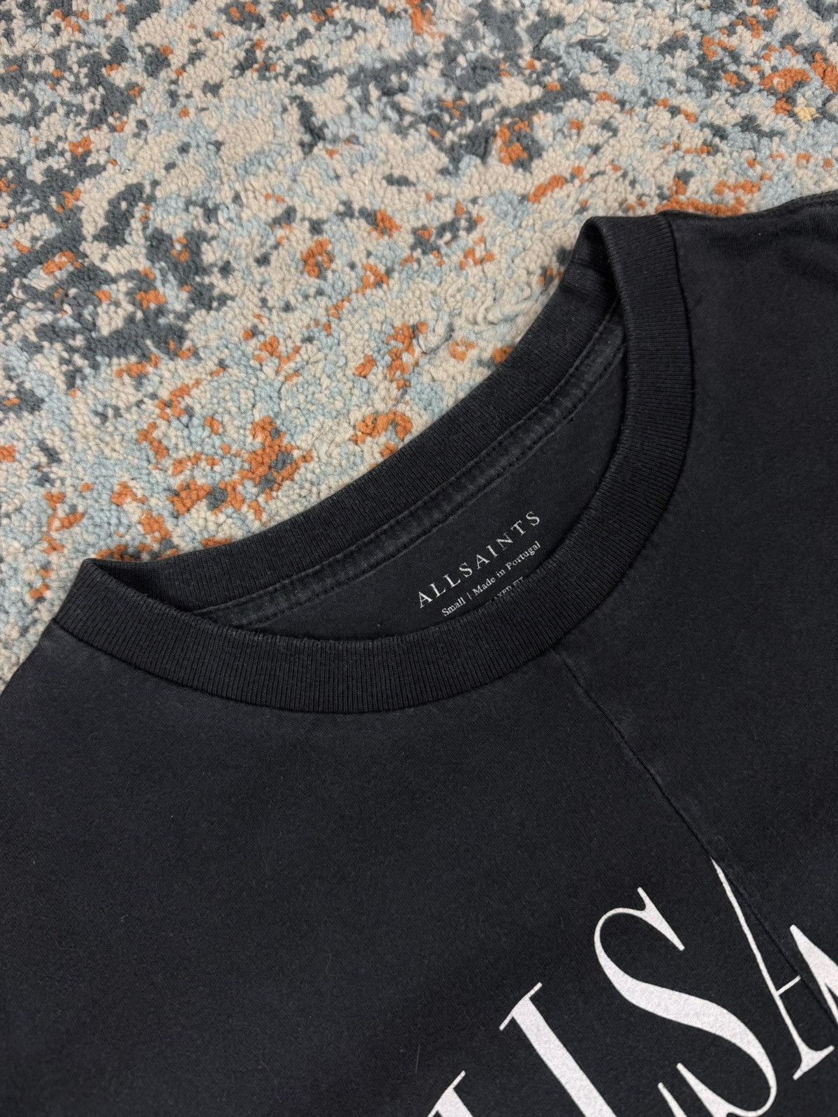 Allsaints × Designer Allsaints split big logo spellout washed tee Size US M / EU 48-50 / 2 - 6 Thumbnail