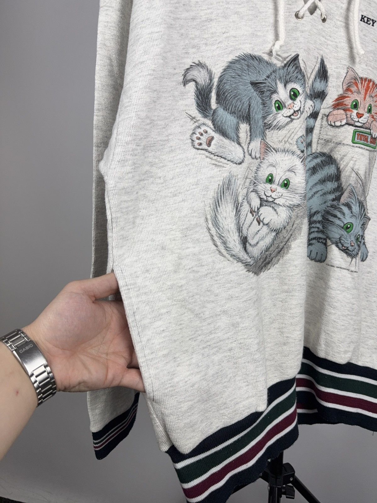 Vintage Vintage 1996 Cat Graphic Hoodie Key West Lace Up 90s Style Size US M / EU 48-50 / 2 - 14 Thumbnail