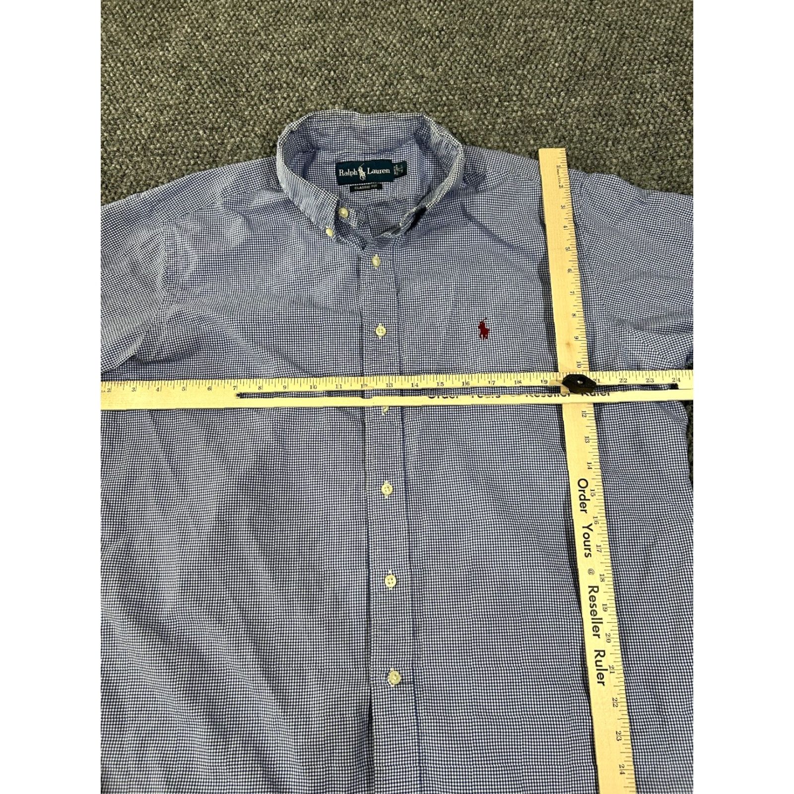 Ralph Lauren Ralph Lauren shirt Mens Dress Shirt Button-Down Collar Classic Barrel Cuff Blue White Gingham 17 36-37 Size US XL / EU 56 / 4 - 5 Thumbnail
