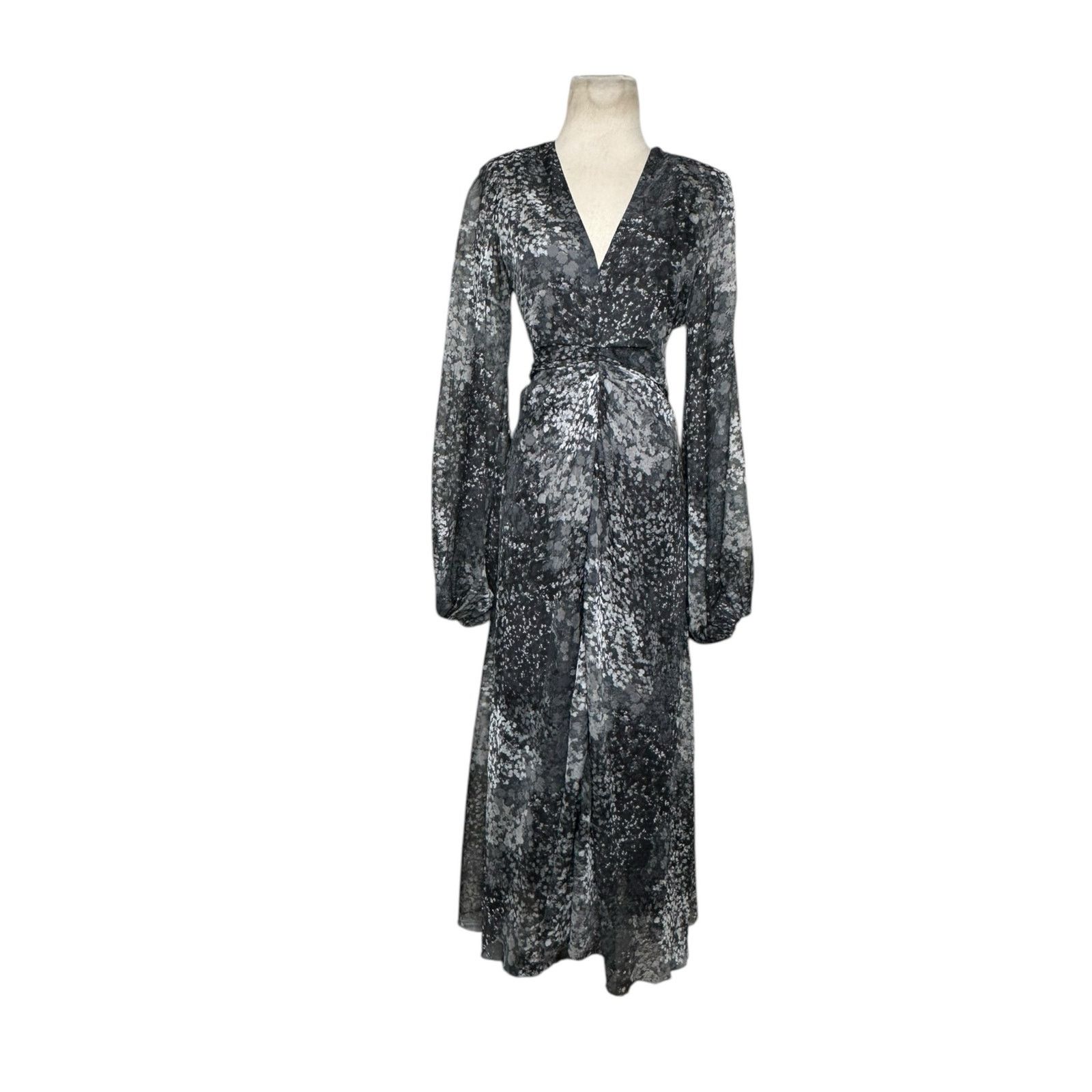 ROTATE Rotate Gray printed long sleeves midi dress size 6 Size M / US 6-8 / IT 42-44 - 18 Thumbnail