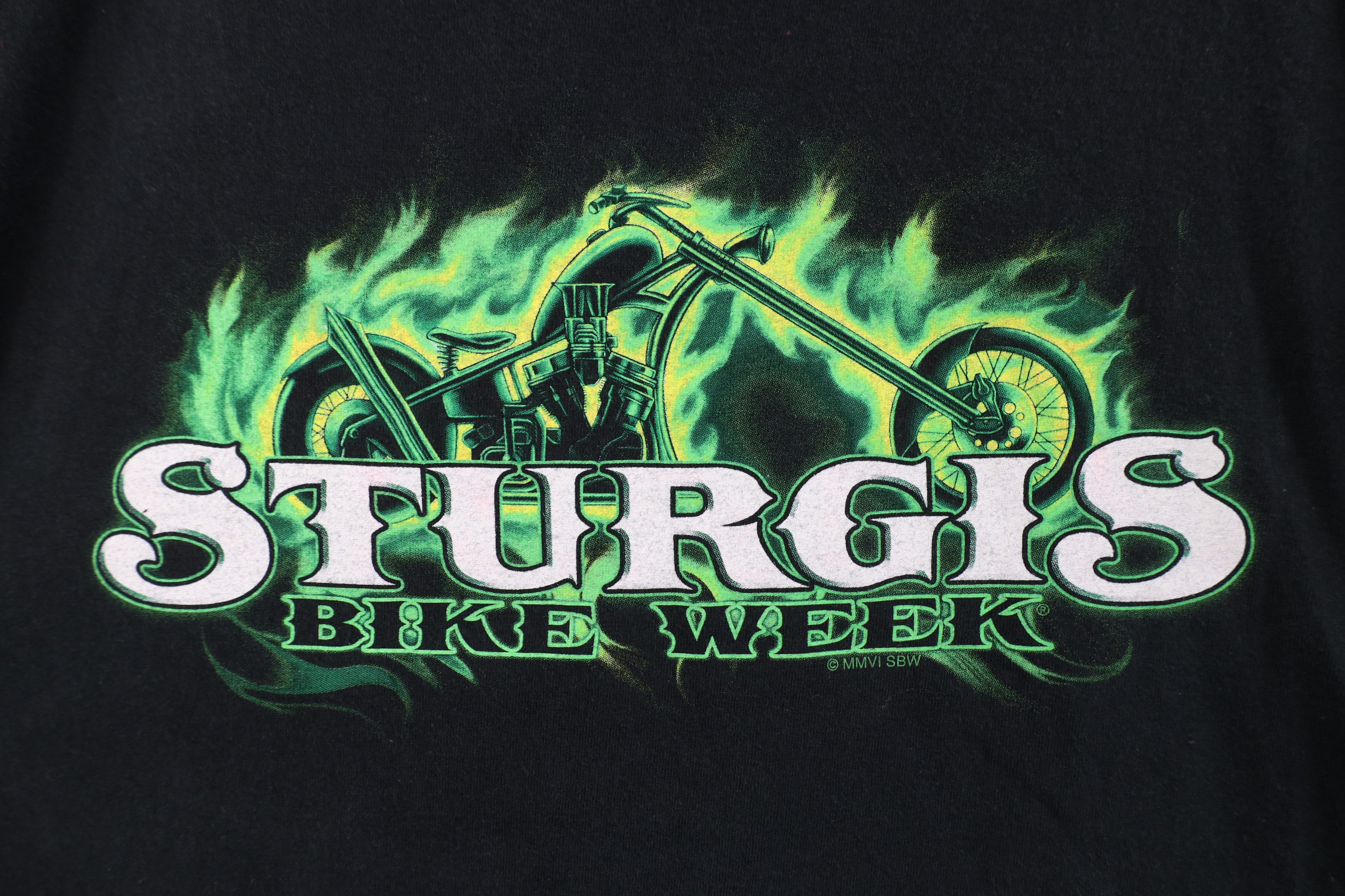 Vintage Vintage Y2K 2006 Bike Week Fire Flames Skull T-Shirt Black Size US XL / EU 56 / 4 - 4 Thumbnail