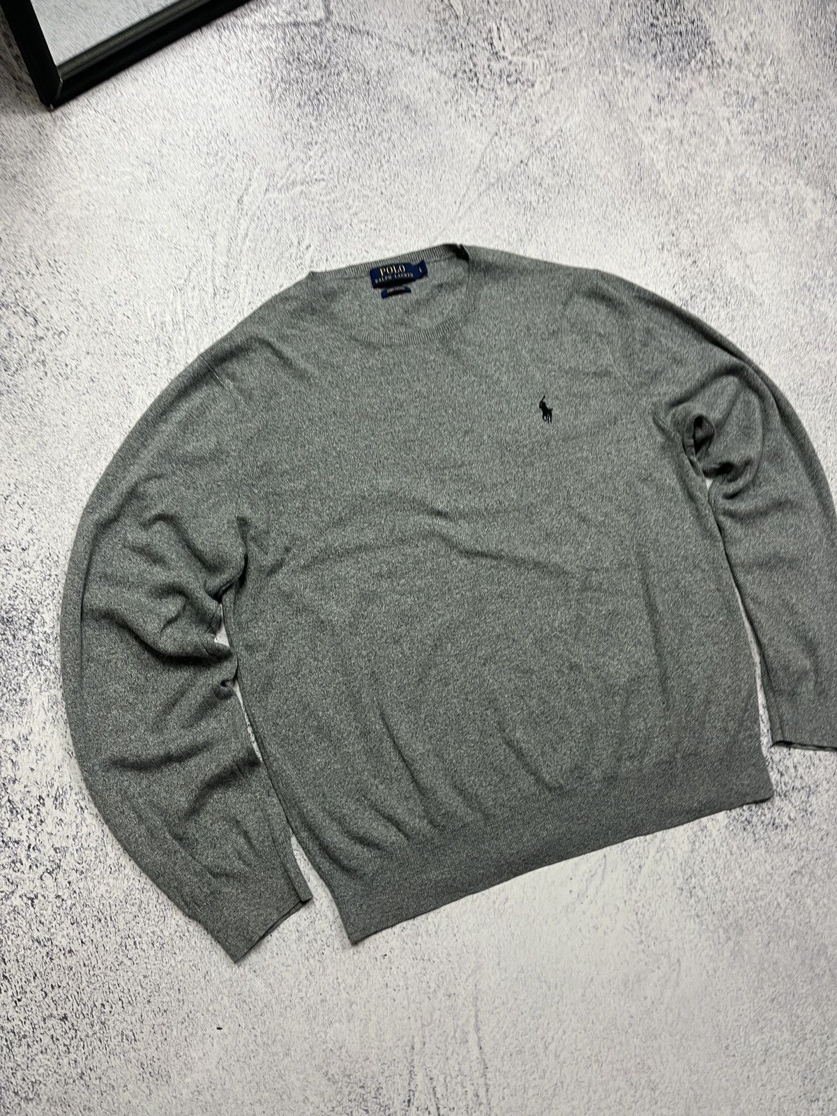 Polo Ralph Lauren Mens Polo Ralph Lauren Slim Fit Pima Cotton Sweater Crewneck Size US L / EU 52-54 / 3 - 3 Thumbnail