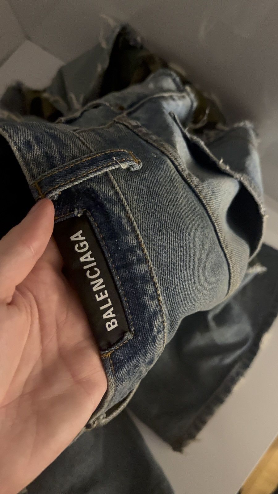Balenciaga ✅Balenciaga Slashed Layer double distressed jeans blue/camo Size US 30 / EU 46 - 6 Thumbnail