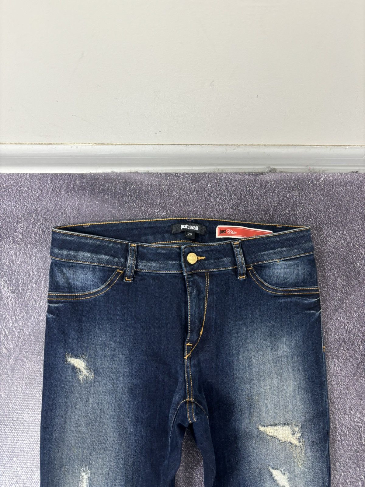 Just Cavalli Just Cavalli Chic Women’s Y2K Ripped Denim Avant Garde Jeans Size 28" / US 6 / IT 42 - 6 Thumbnail