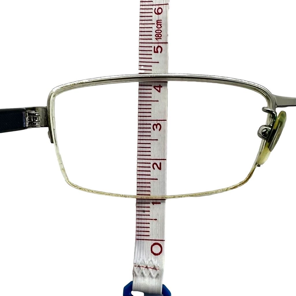 RayBan Vintage Ray Ban Navy Silver Metal Half Rim Rectangular Frame Size ONE SIZE - 13 Thumbnail