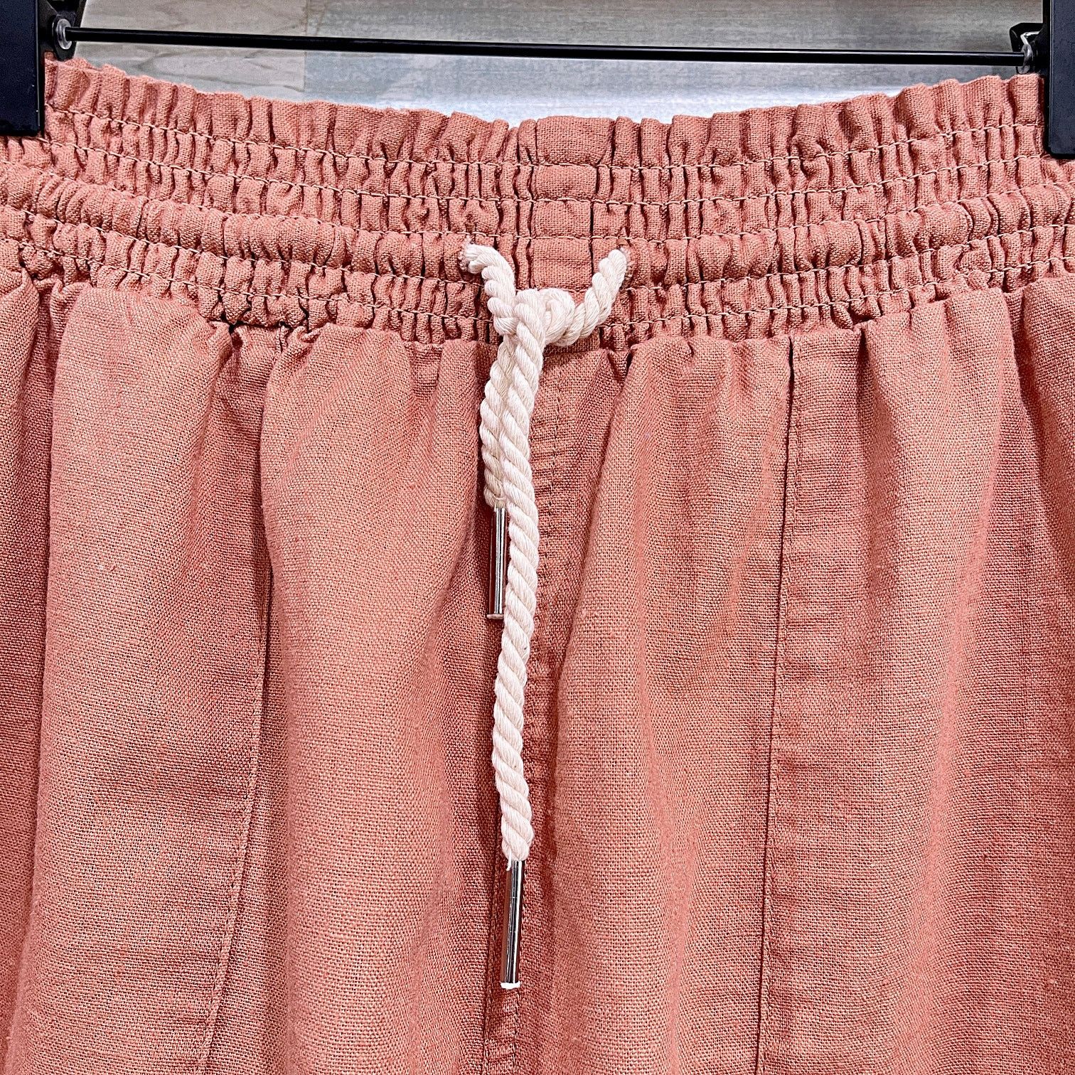 Other LOVE TREE Linen Pull On Shorts Clay Womens Plus Size 1X Size 38" / US 16 / IT 52 - 3 Thumbnail