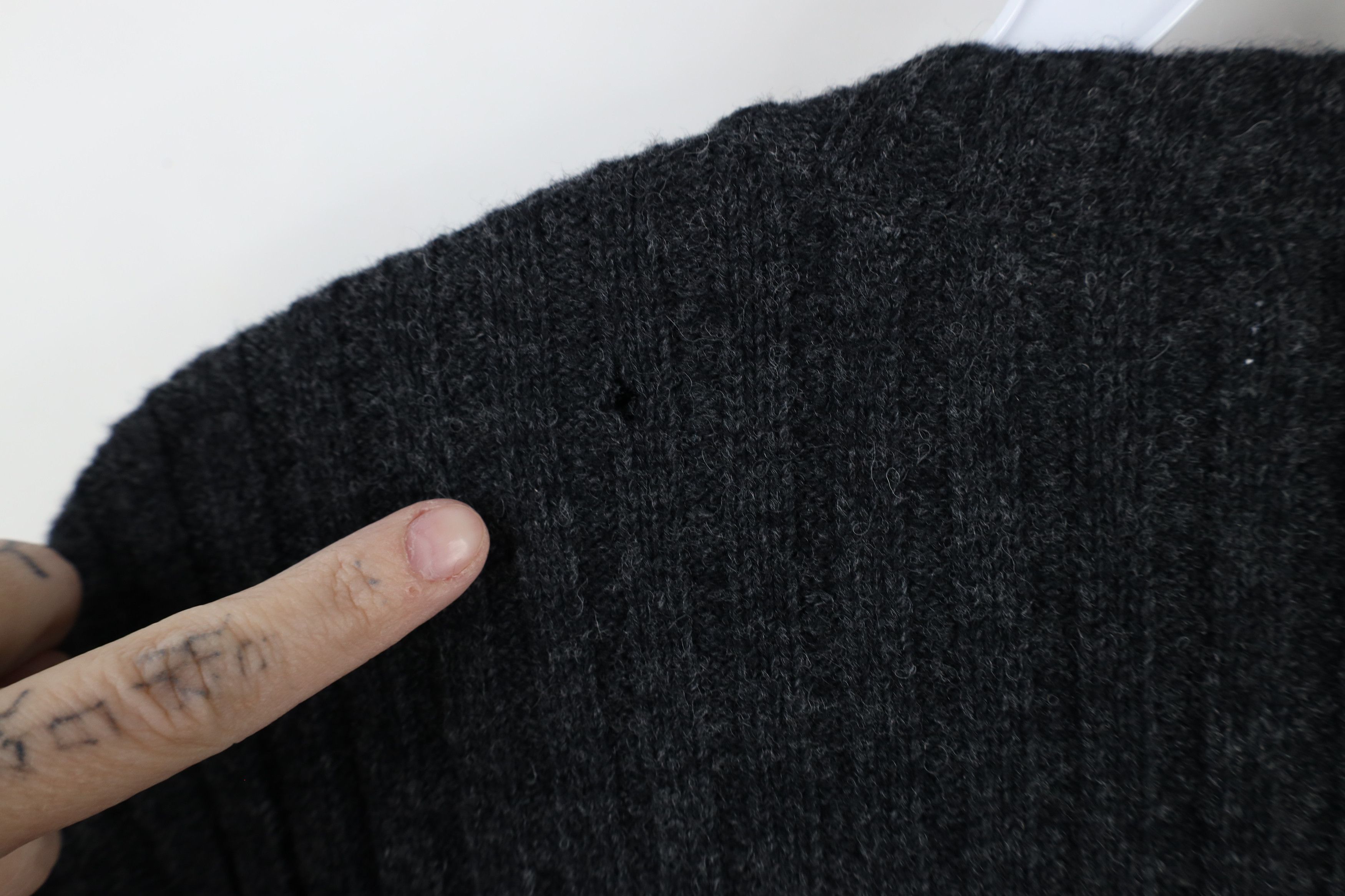 Vintage Vintage 90s Streetwear Blank Wool Ribbed Knit Sweater Gray Size US XL / EU 56 / 4 - 11 Thumbnail