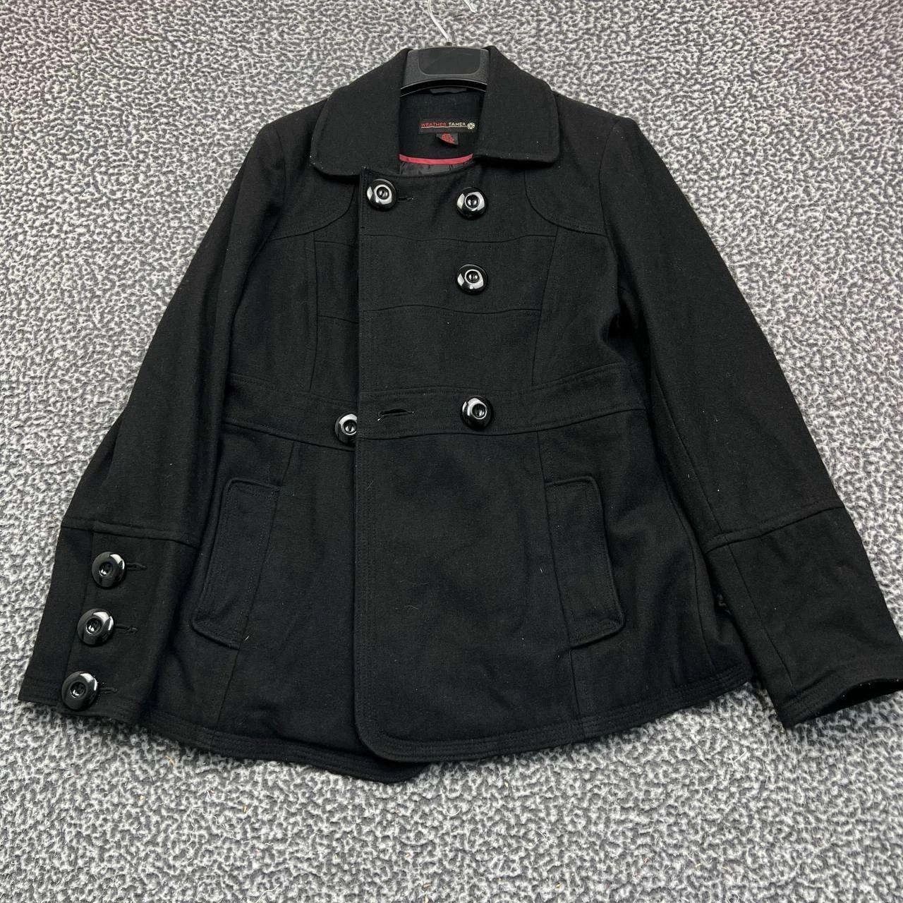 Other Weather Tamer Pea Coat Women Black Pocket Outdoor Wool M Size M / US 6-8 / IT 42-44 - 1 Thumbnail