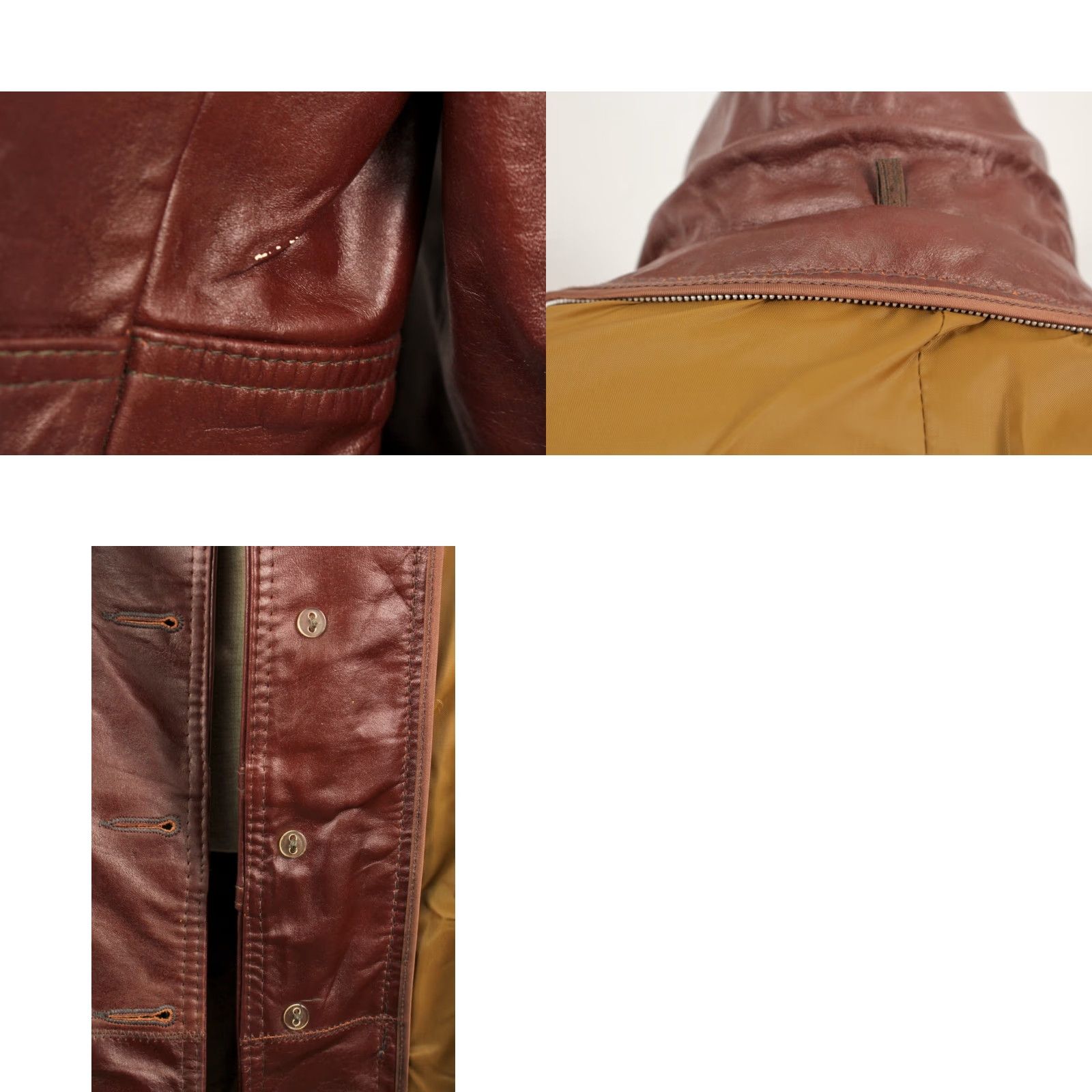 Vintage VINTAGE Mens Reddish Brown Leather Jacket 70s 44 Long L Disco Look 1970s Leather Jacket Mens Size 44 Long Size US S / EU 44-46 / 1 - 8 Thumbnail