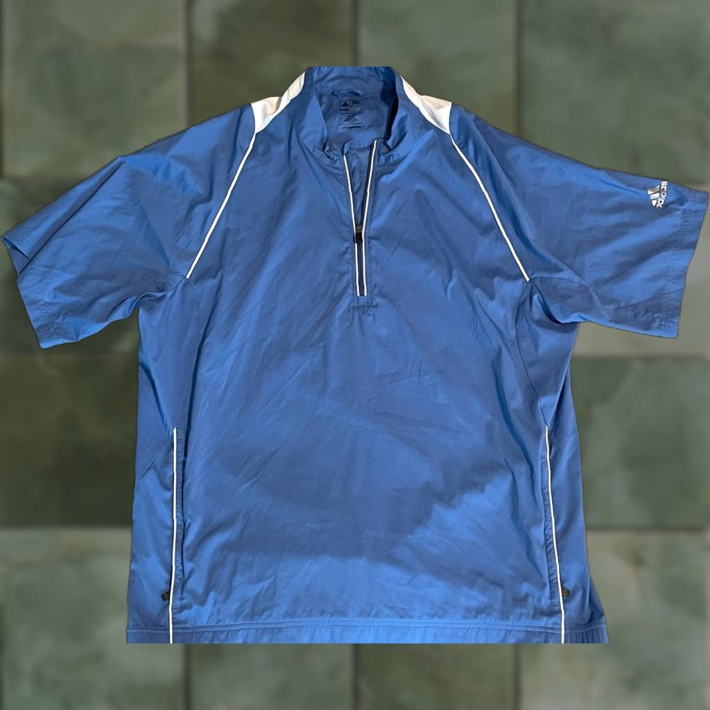 Adidas Adidas Pullover Windbreaker Climaproof 1/4 Zip Golf Jacket XL Men Blue Short Sleeve Softshell Size US XL / EU 56 / 4 - 1 Thumbnail
