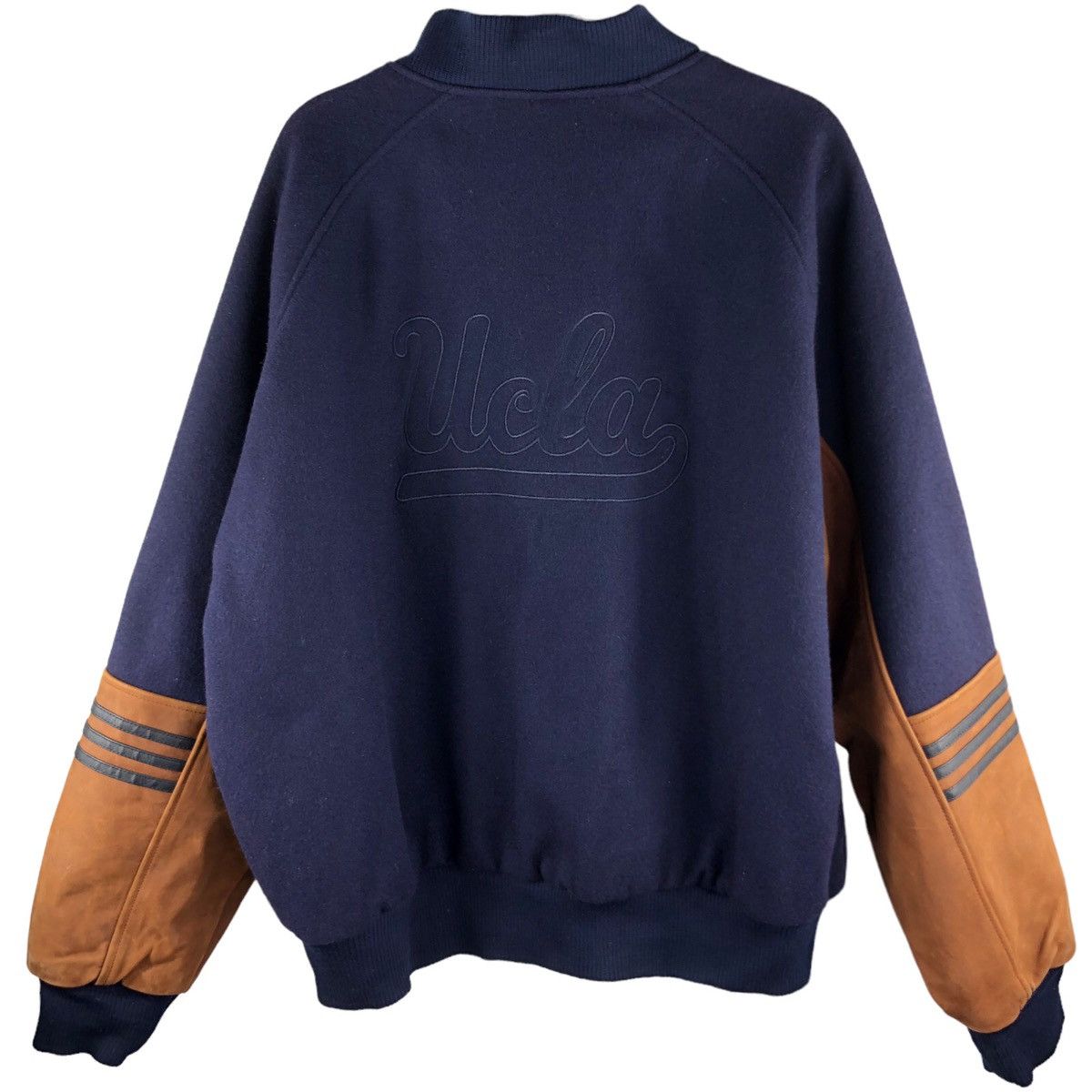 Adidas UCLA Bruins Leather & Wool Varisty Bomber Jacket Size US L / EU 52-54 / 3 - 3 Thumbnail