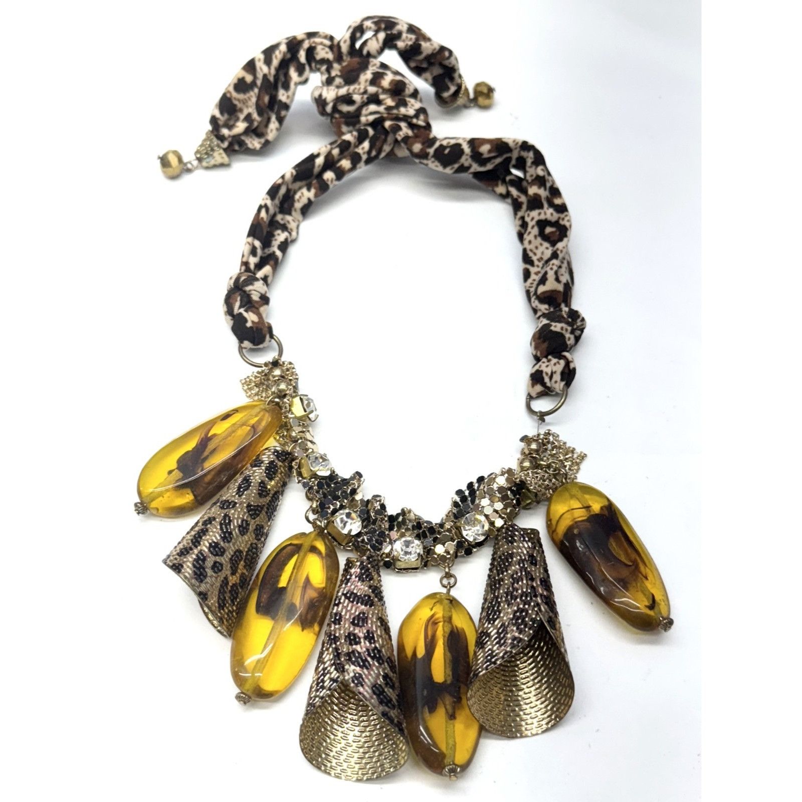 Vintage Vintage leopard Animal print charm necklace Size ONE SIZE - 1 Thumbnail