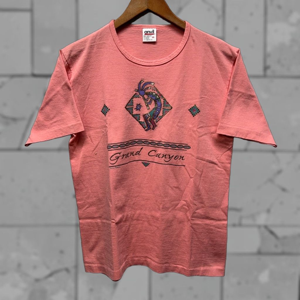 Anvil VINTAGE Anvil T-Shirt Mens Size M Pink SINGLE STITCH Kokopeli USA STITCH Shirt Mens M Pink USA Anvil T-Shirt Size US M / EU 48-50 / 2 - 1 Thumbnail