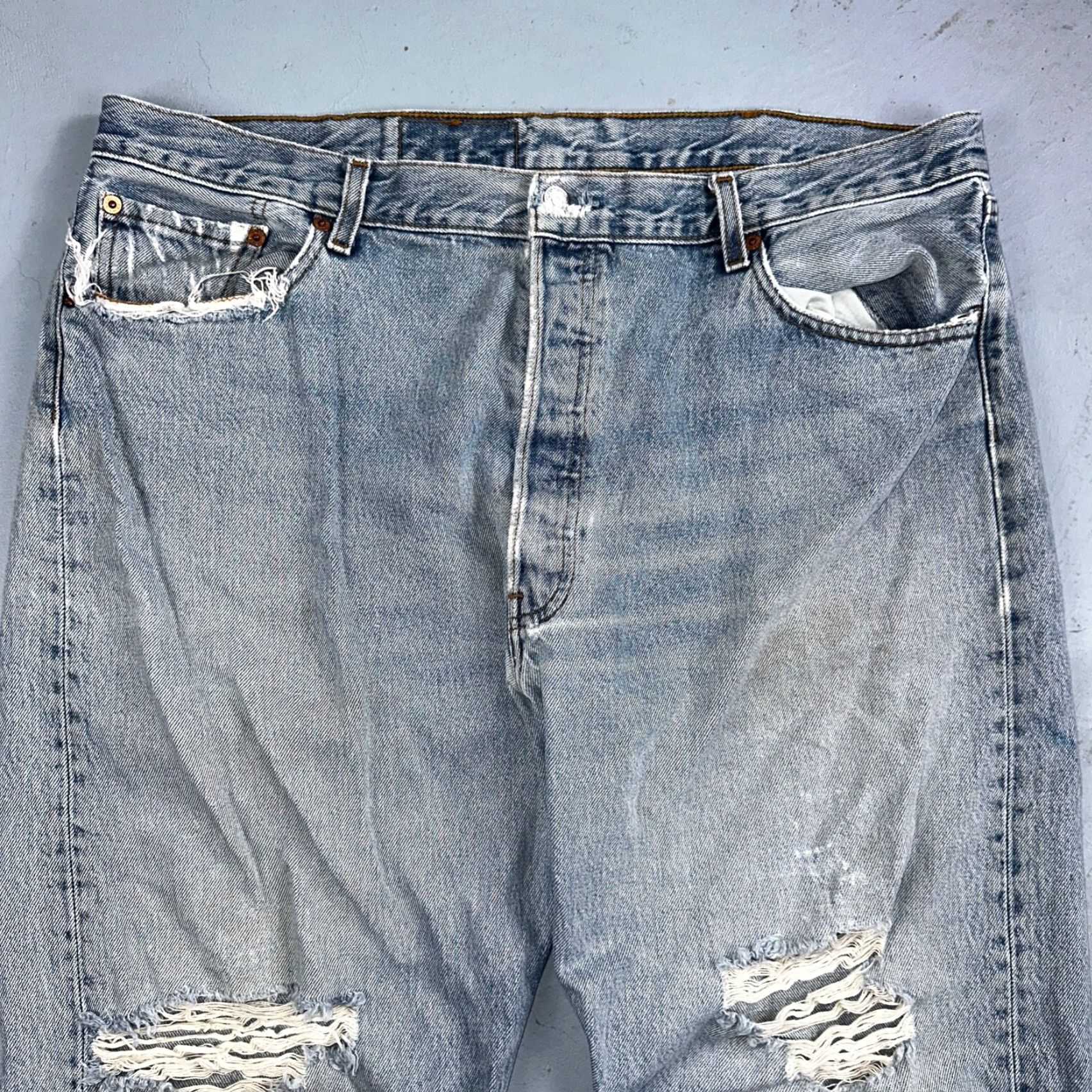 Levi's Levis 501 Vintage 90s Mexico Straight Leg Jeans 40x32 Light Wash Y2K Act 38x30 Size US 40 / EU 56 - 2 Thumbnail
