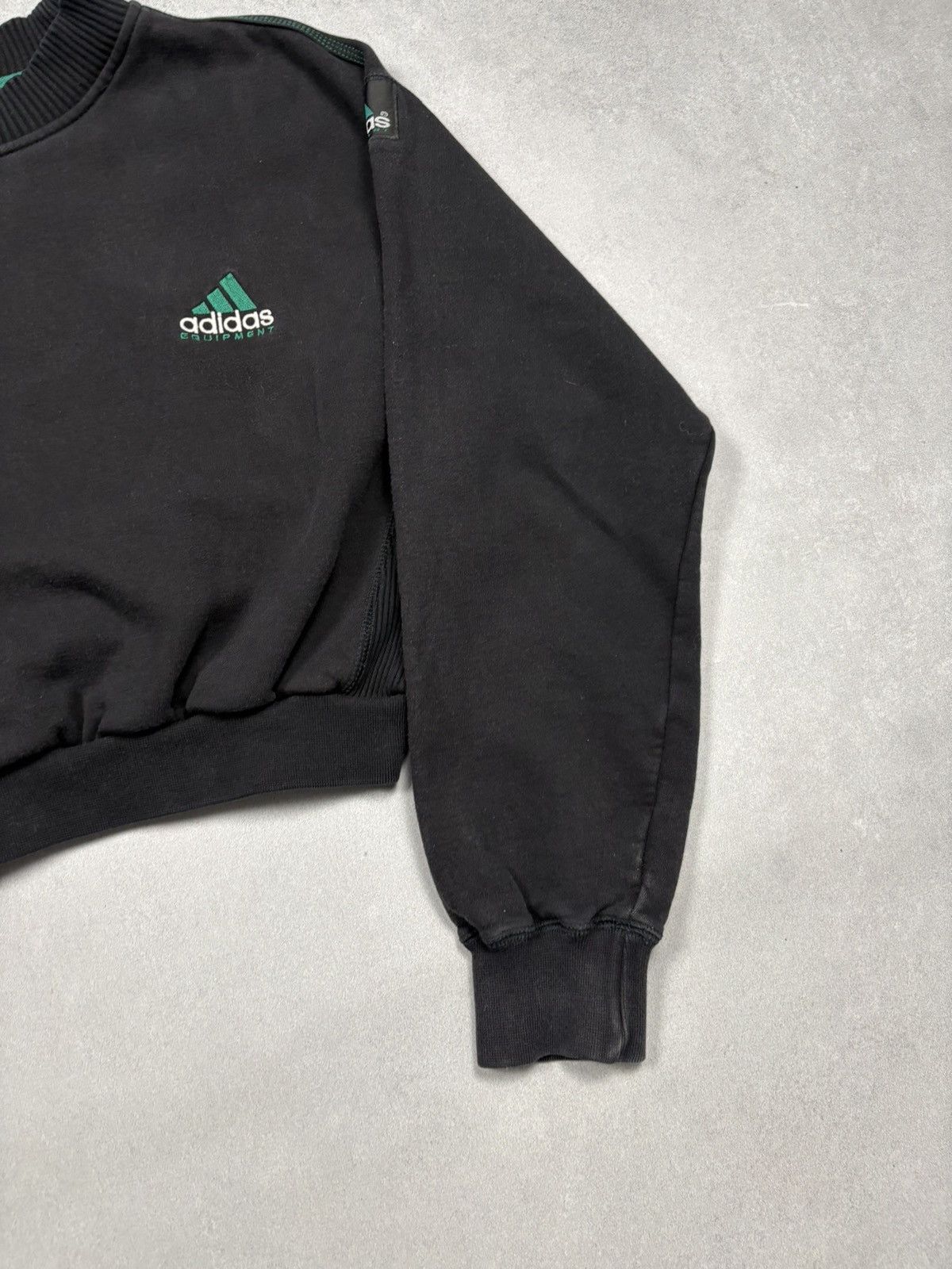 Adidas Vintage 90s Adidas Equipment Cropped Sweatshirt Black Logo M Size M / US 6-8 / IT 42-44 - 6 Thumbnail
