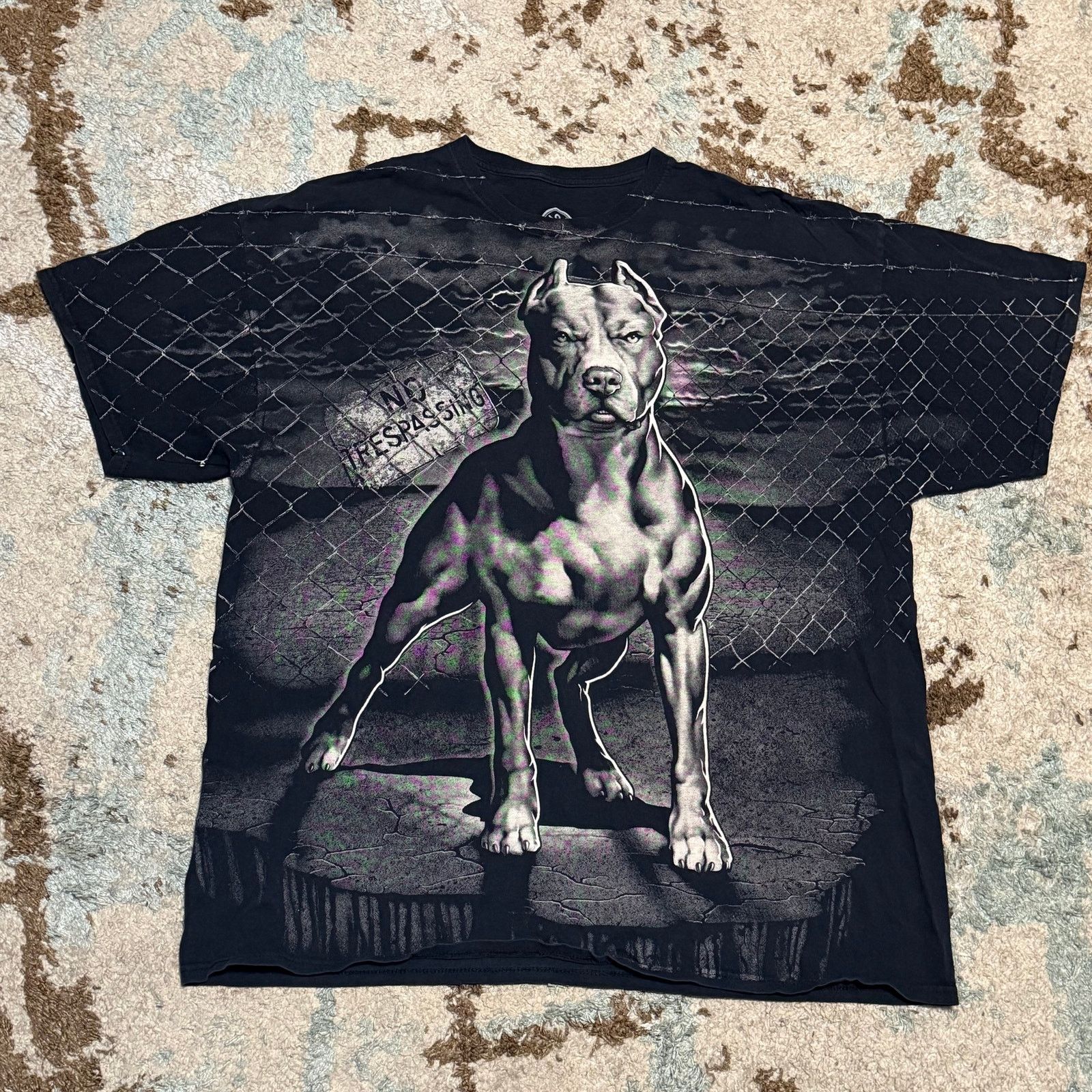 Liquid Blue Pitbull No Trespassing Front AOP Shirt Size 2XL Size US XL / EU 56 / 4 - 1 Thumbnail
