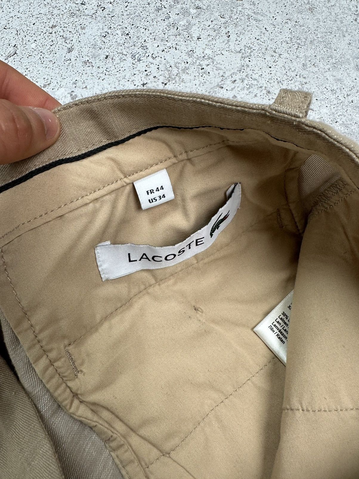 Lacoste Lacoste Cotton-Linen Trousers Men 34 Pants beige M L Size US 34 / EU 50 - 12 Thumbnail