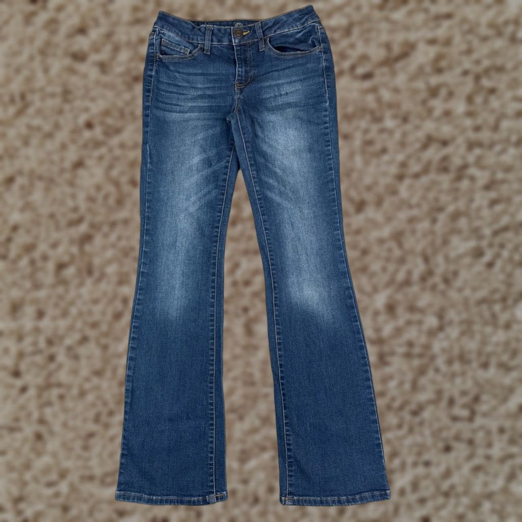 Vintage SO Jeans Jeans 5 Blue Denim Bootcut Low Rise Cotton Blend Medium Wash 26x31 Womens Regular 26 Blue Cowboy Southwestern American Designer 90s? Size 27" / US 4 / IT 40 - 1 Thumbnail