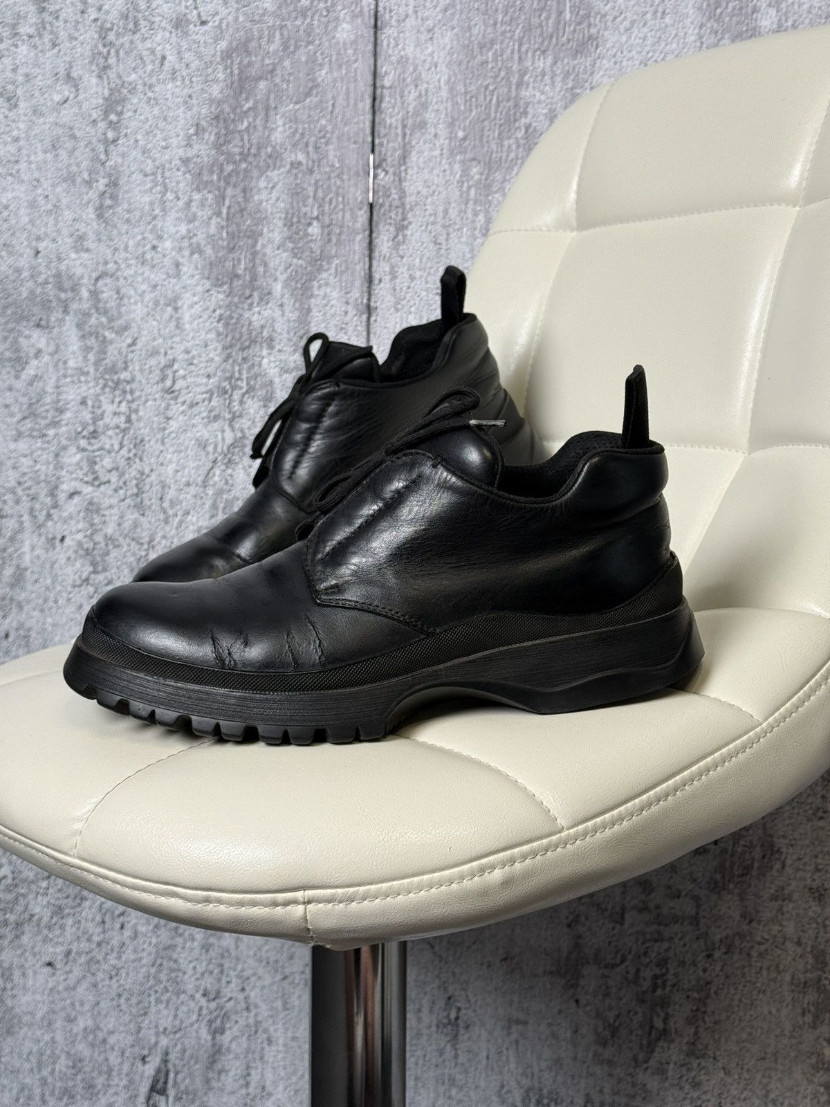 Prada Prada Black Leather Boots Men’s Lug Sole Shoes Made in Italy Size US 9 / EU 42 - 1 Thumbnail