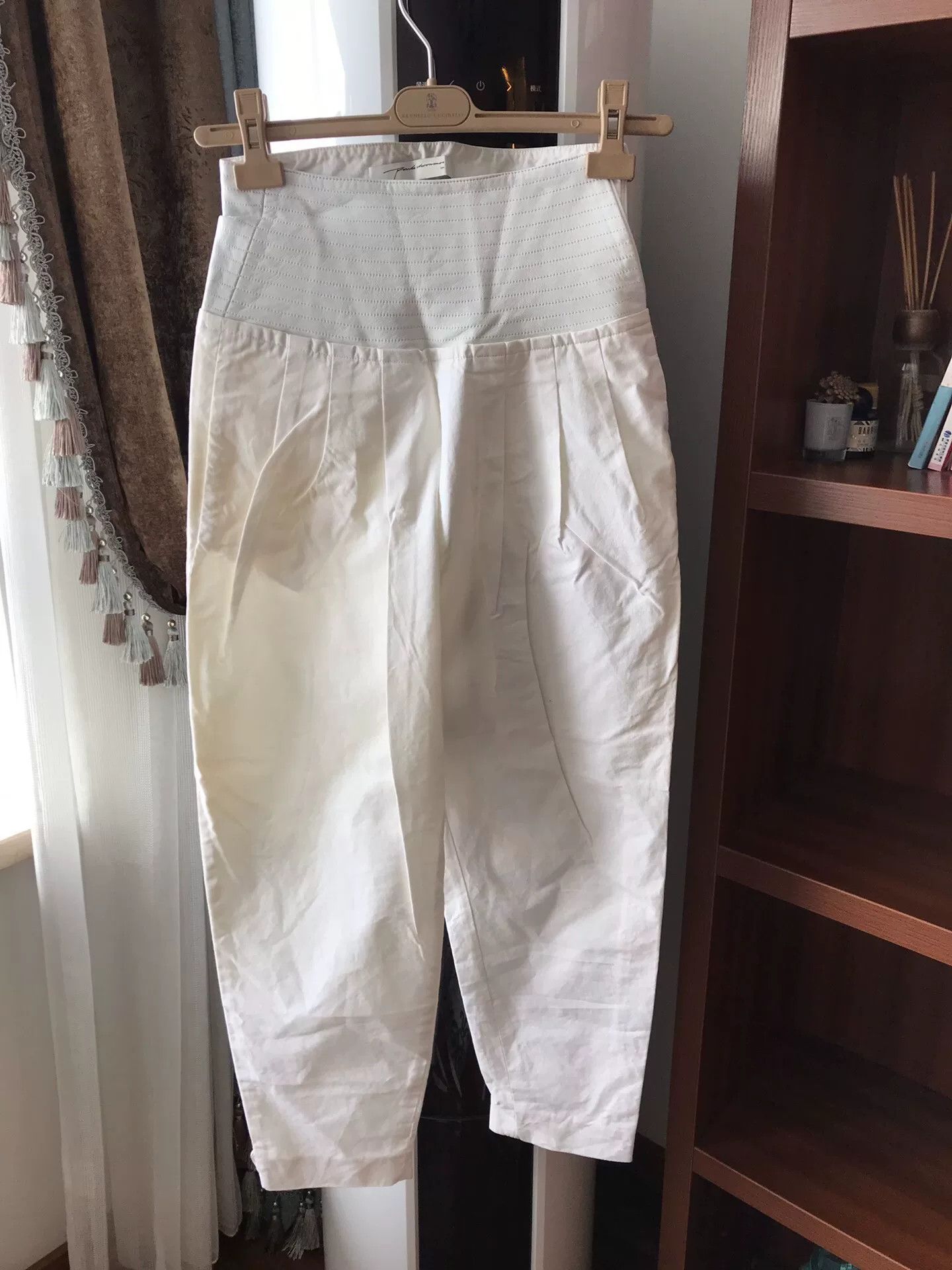 Other Korean Imported Women's White Pants Size 38" / US 16 / IT 52 - 1 Thumbnail