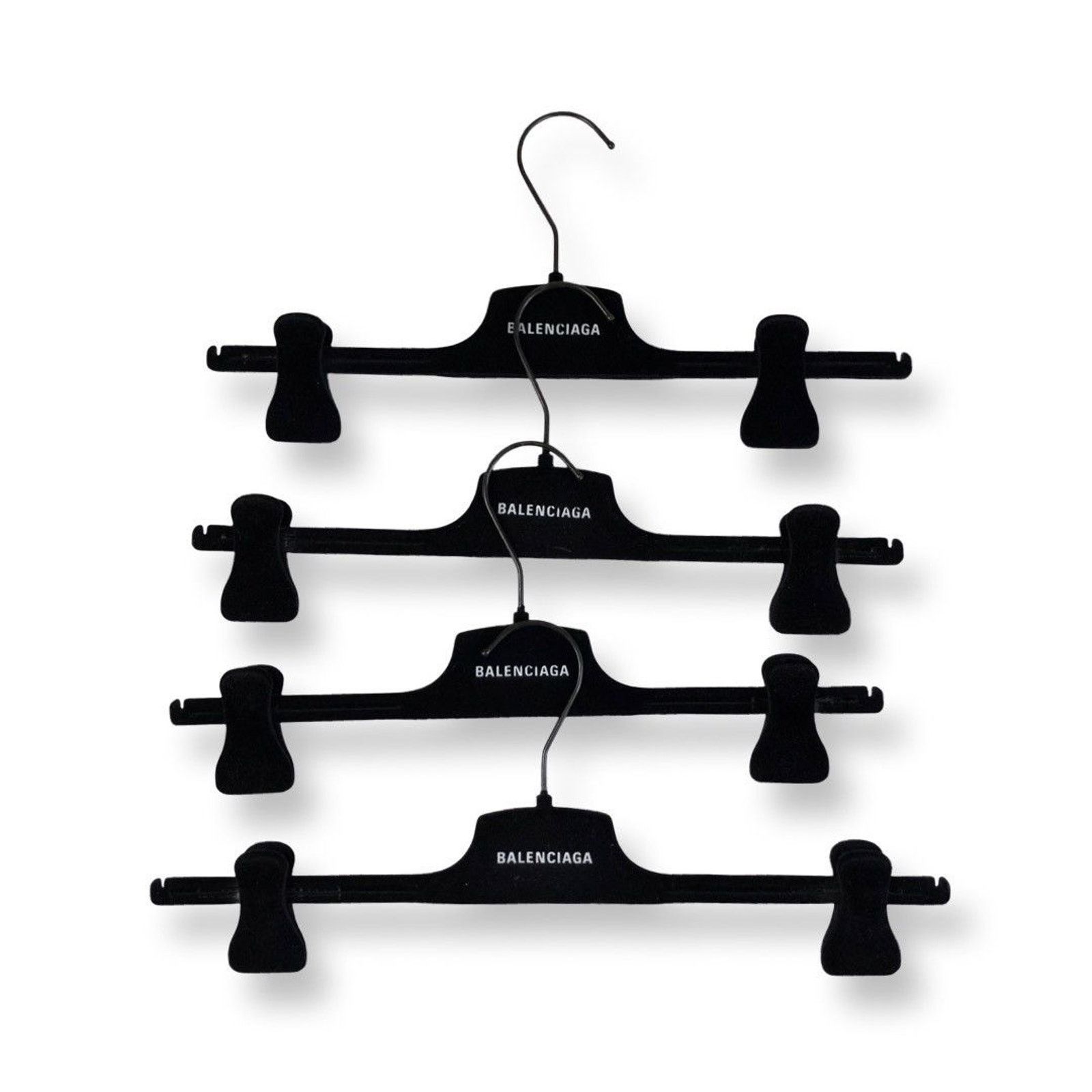 Balenciaga Balenciaga Hangers Velour Logo Black Hangers Size ONE SIZE - 1 Thumbnail