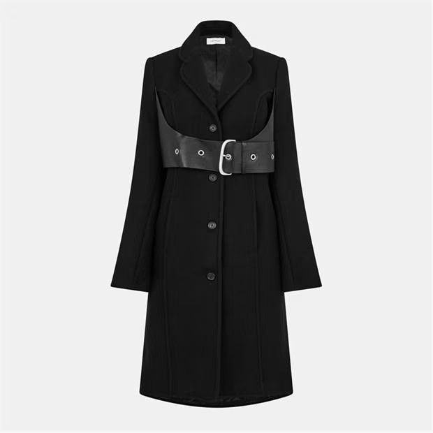 Off-White o1y1125 Belted Coat in Black Size M / US 6-8 / IT 42-44 - 1 Thumbnail