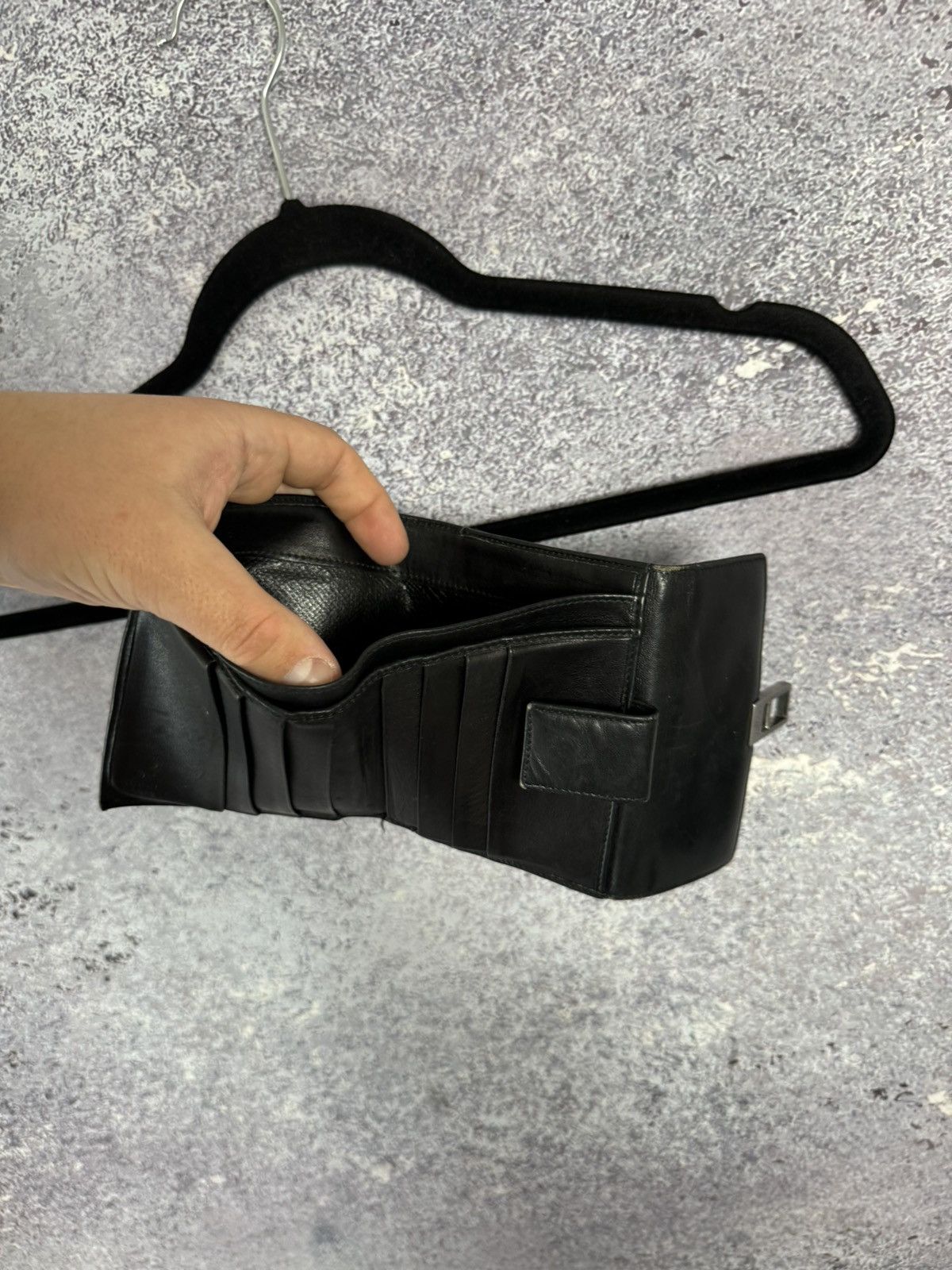 Gucci × Vintage Gucci Wallet Bifold Vintage Black Leather Unisex Authentic Size ONE SIZE - 17 Thumbnail