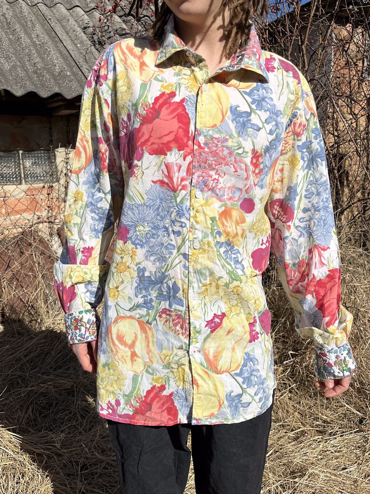 Vintage Ganesh Floral Boho Shirt Paisley Details Italy Size US XL / EU 56 / 4 - 8 Thumbnail