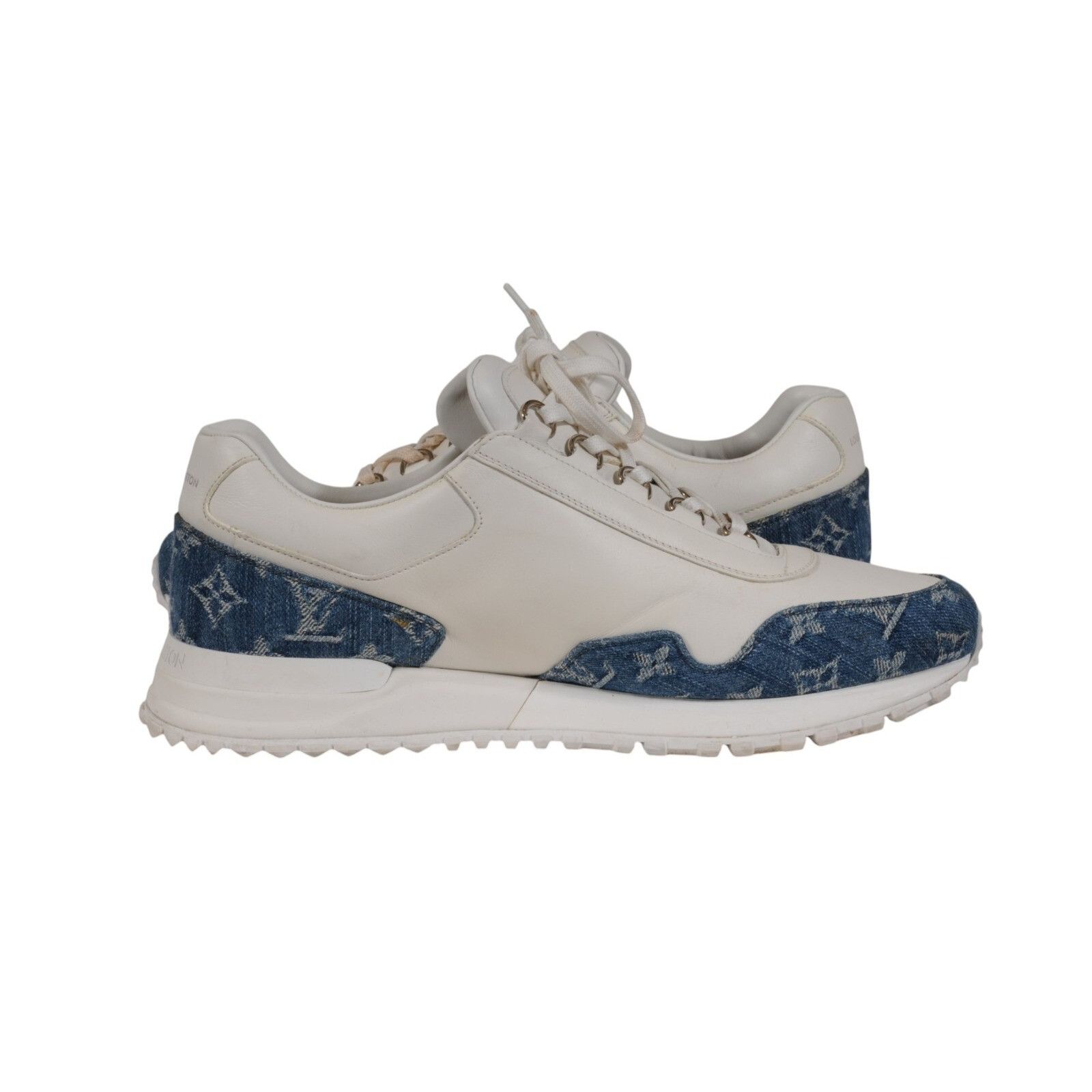 Louis Vuitton Run Away Sneakers Blue White Monogram Denim Leather Size US 8.5 / EU 41-42 - 9 Thumbnail