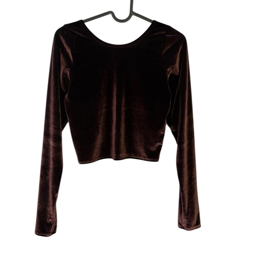 Abercrombie & Fitch Abercrombie & Fitch Brown Velvet Crop Top Size M / US 6-8 / IT 42-44 - 1 Thumbnail