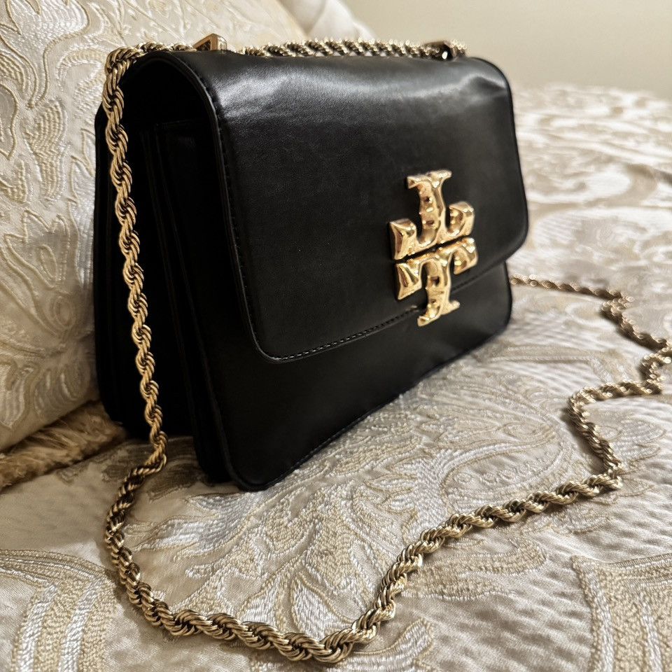 Tory Burch Black Leather Shoulder Bag, Women's