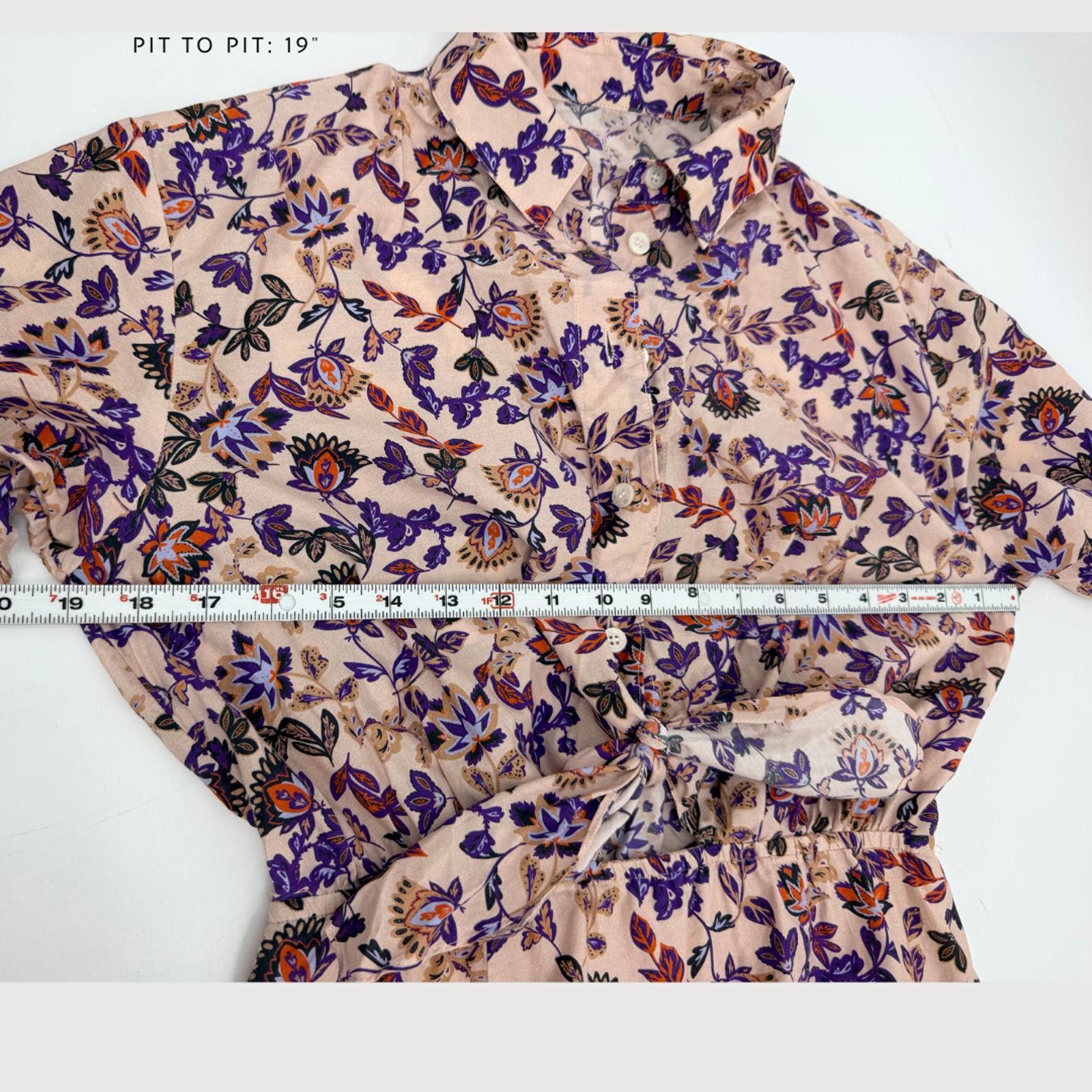 Other Thakoon Floral Tie Front Midi Dress Cotton Silk Peach S Size S / US 4 / IT 40 - 5 Thumbnail