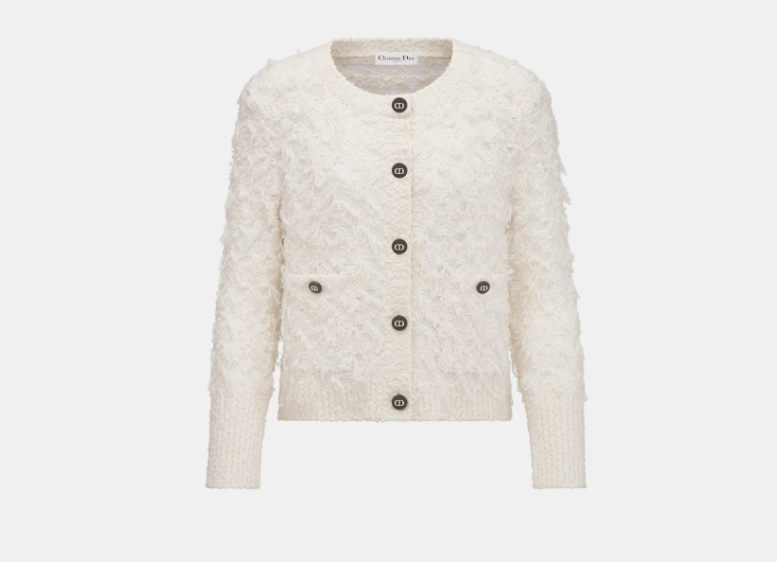 Dior o1w1db10326 514W05 Twinset Sweater in Ecru Size M / US 6-8 / IT 42-44 - 6 Thumbnail