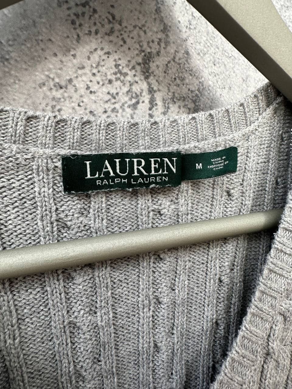 Lauren Ralph Lauren Lauren Ralph Lauren Cable Knit V-Neck Sweater Gray Jumper Size M / US 6-8 / IT 42-44 - 10 Thumbnail