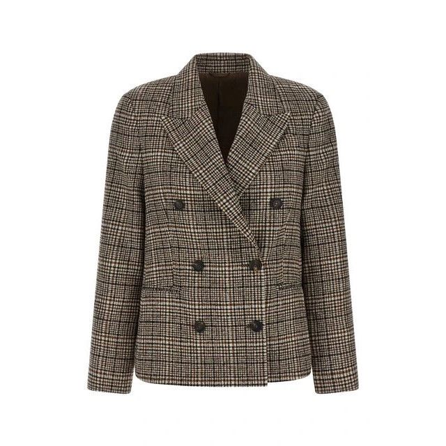 Brunello Cucinelli BRUNELLO CUCINELLI Beige Double-breasted Blazer Jacket New & Size XS / US 0-2 / IT 36-38 - 1 Thumbnail