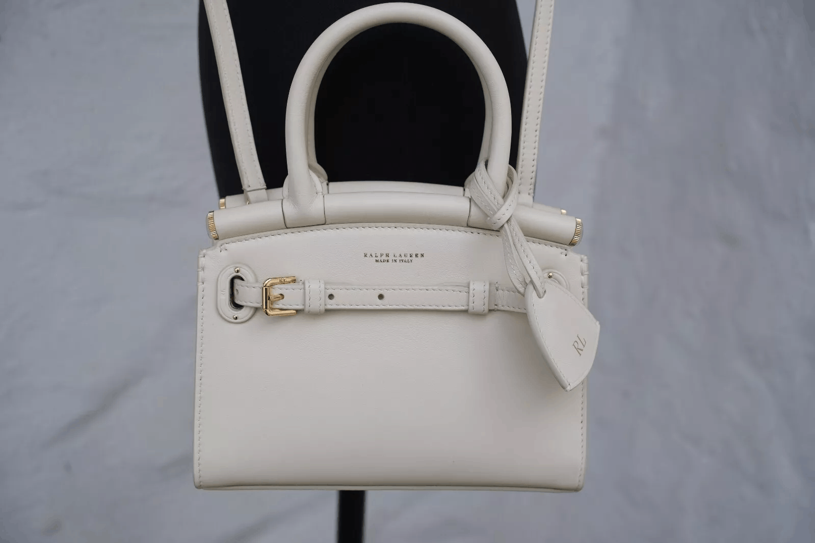 NEW Ralph Lauren Collection RL50 Mini Calfskin Cream Leather