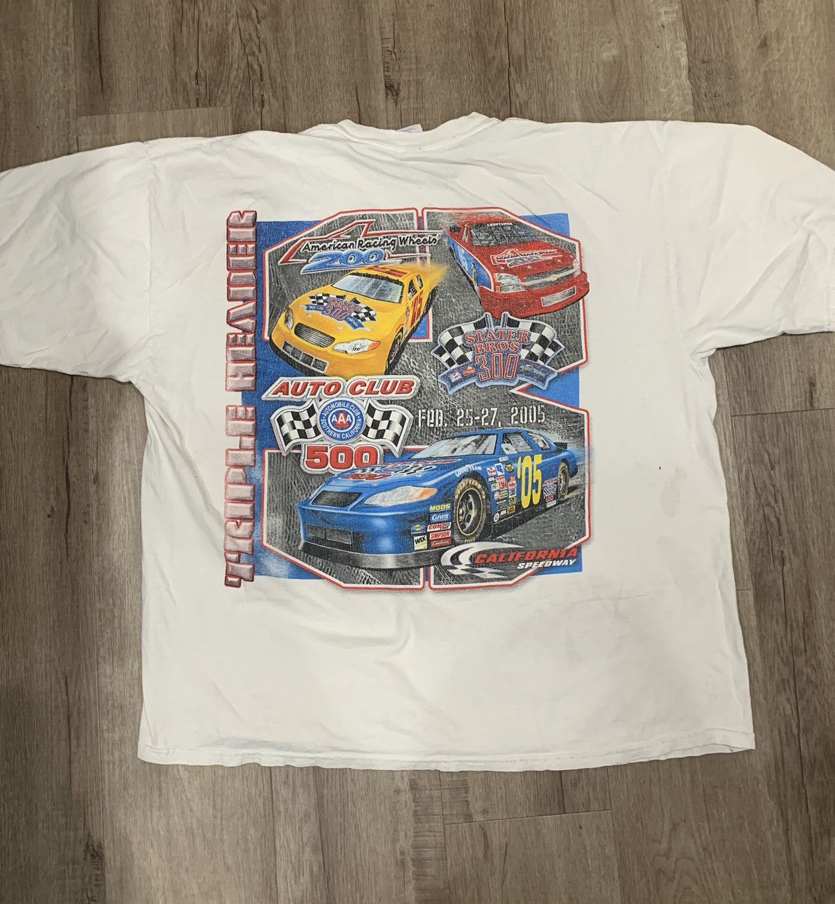 NASCAR Triple Headers AAA Auto Club Stater Bros 300 Racing T Shirt Size US XXL / EU 58 / 5 - 1 Thumbnail