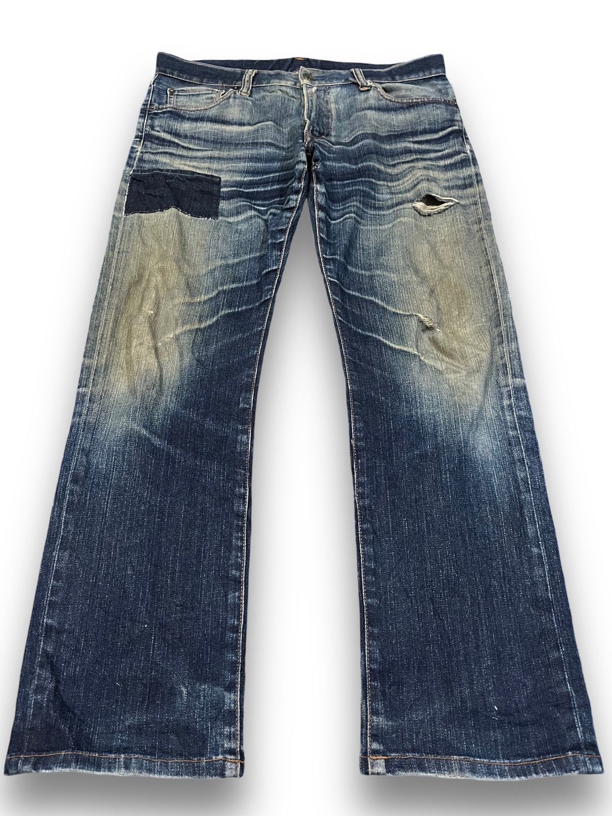 Jun Takahashi Vintage Uniqlo Patchwork Denim Size US 33 - 1 Thumbnail
