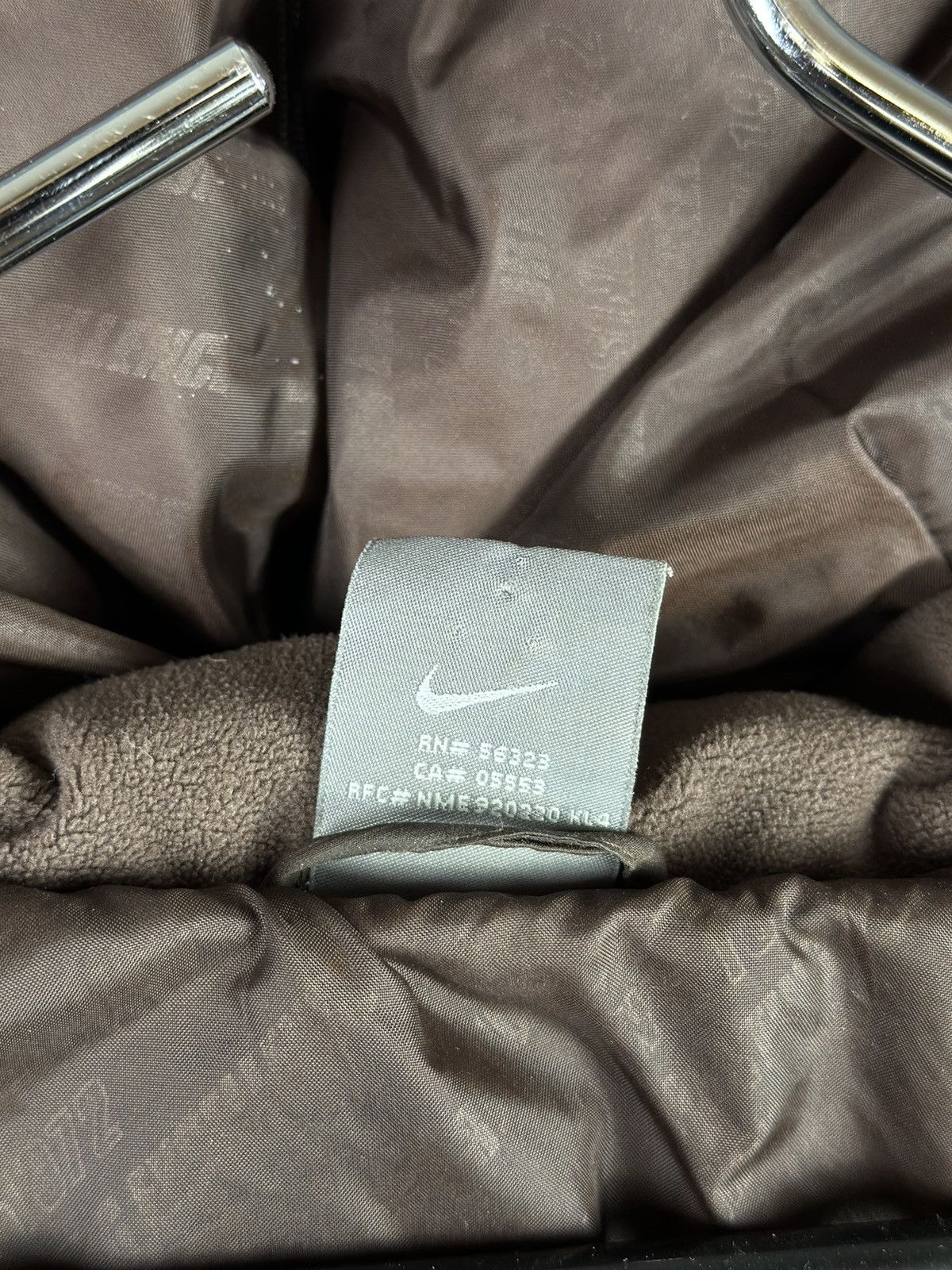 Nike × Vintage Vintage NIKE Brown Down Long Puffer Drill Jacket Swoosh Size US XS / EU 42 / 0 - 14 Thumbnail