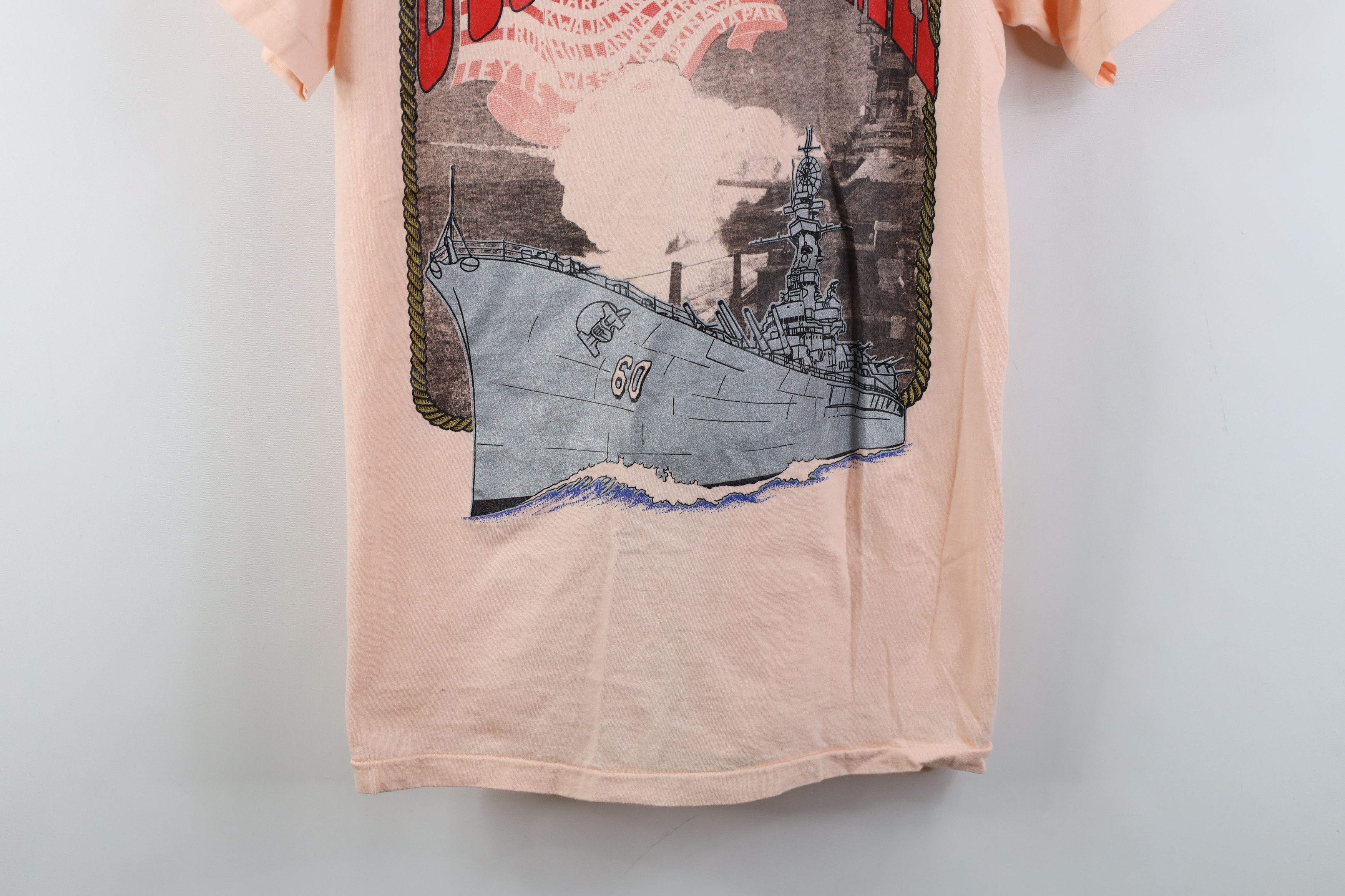 Vintage Vintage 80s USS Alabama Military Naval Ship T-Shirt Pink USA Size M / US 6-8 / IT 42-44 - 3 Thumbnail