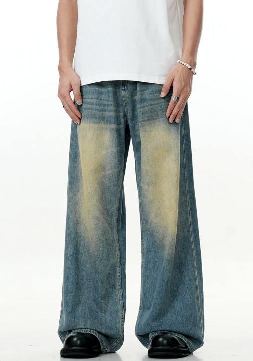 Japanese Brand × Jean Street washed vintage blue loose straight jeans y2k Size US 32 / EU 48 - 1 Thumbnail