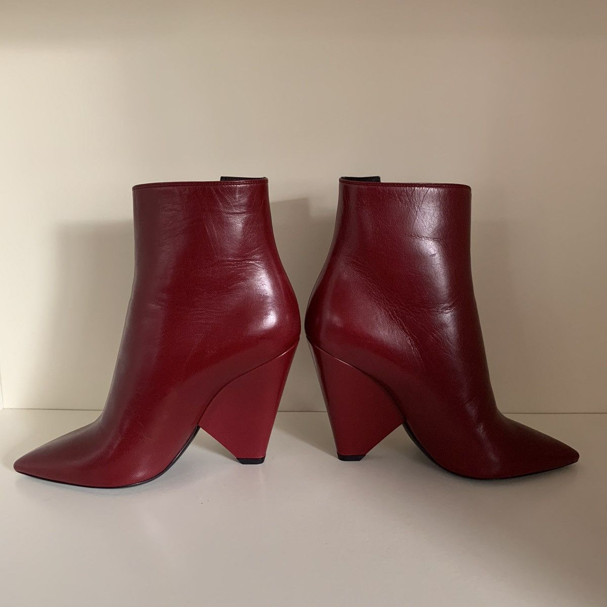 Saint Laurent Paris Burgundy leather zip up boots Size US 6 / IT 36 - 10 Thumbnail