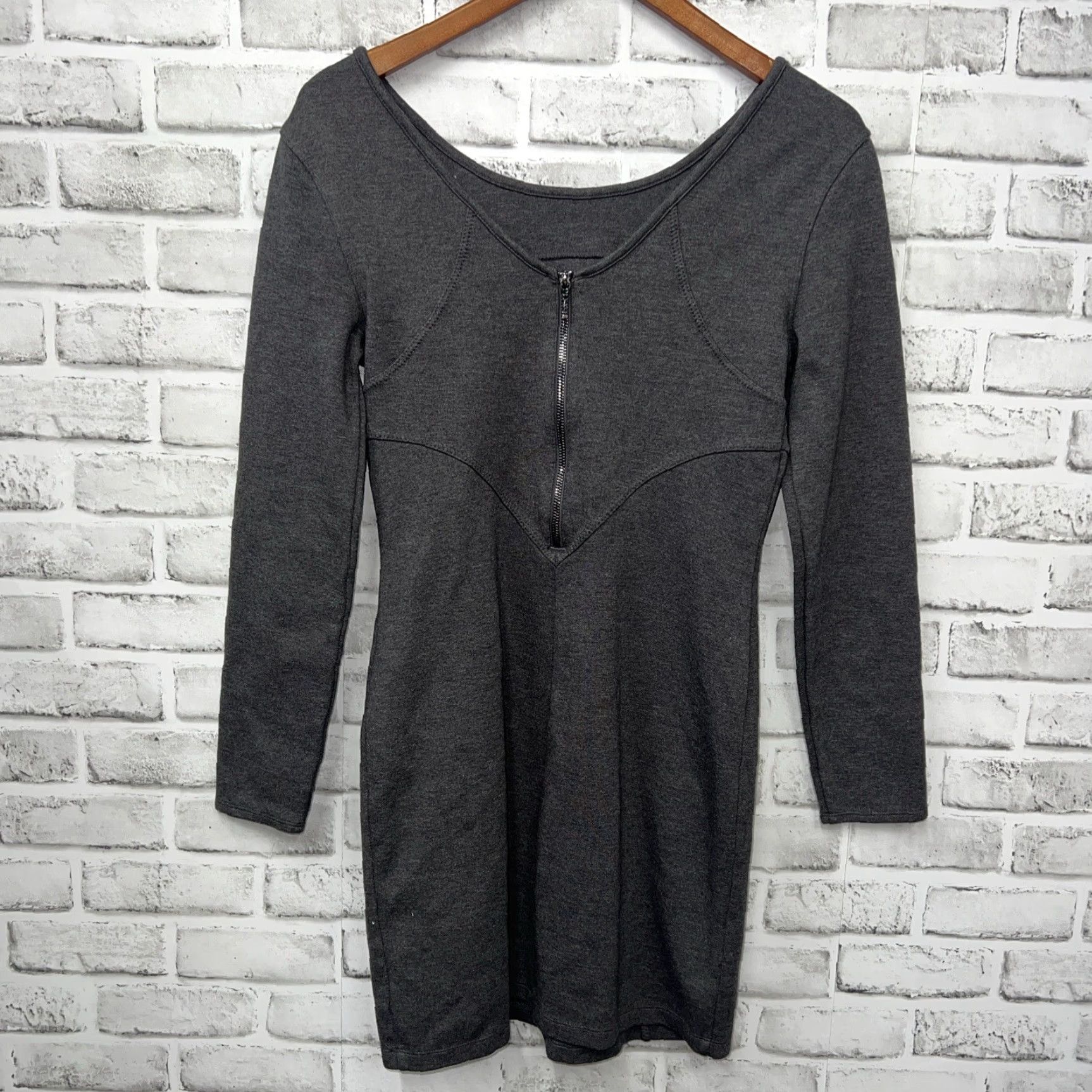 Athleta ATHLETA Gray Cotton Blend Stretchy Dress Womens Size S Size S / US 4 / IT 40 - 3 Thumbnail
