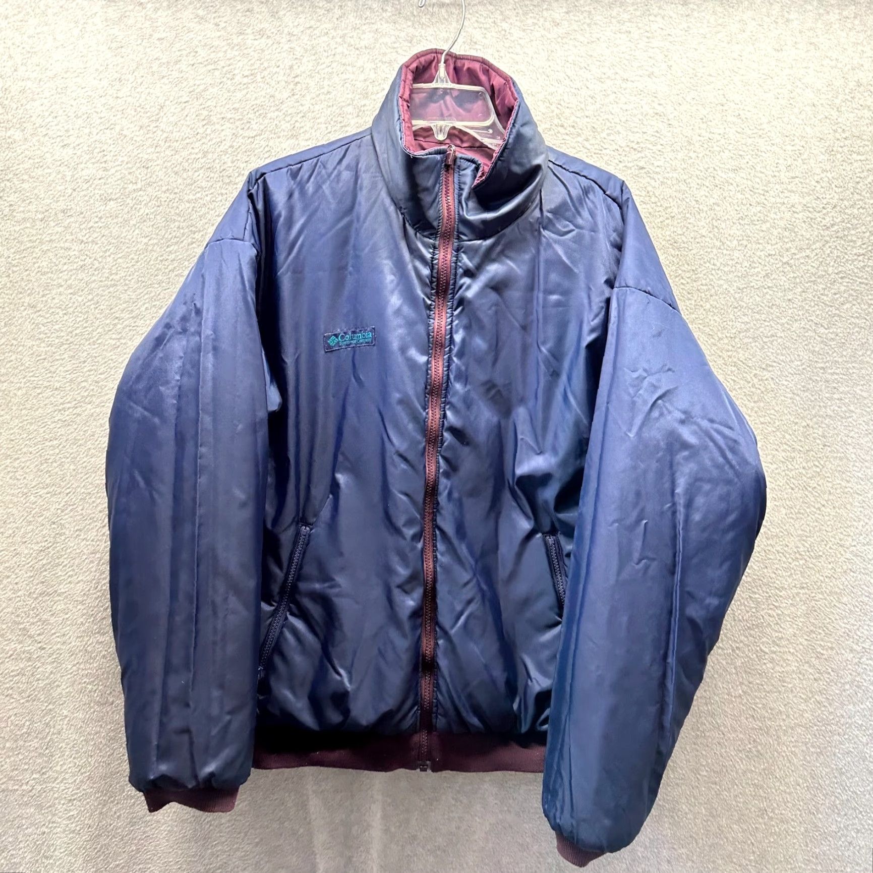 Vintage VINTAGE Columbia Jacket Men Bomber Reversible Winter Coat Short Zip Regular Purple, Navy? Large Size US L / EU 52-54 / 3 - 2 Thumbnail